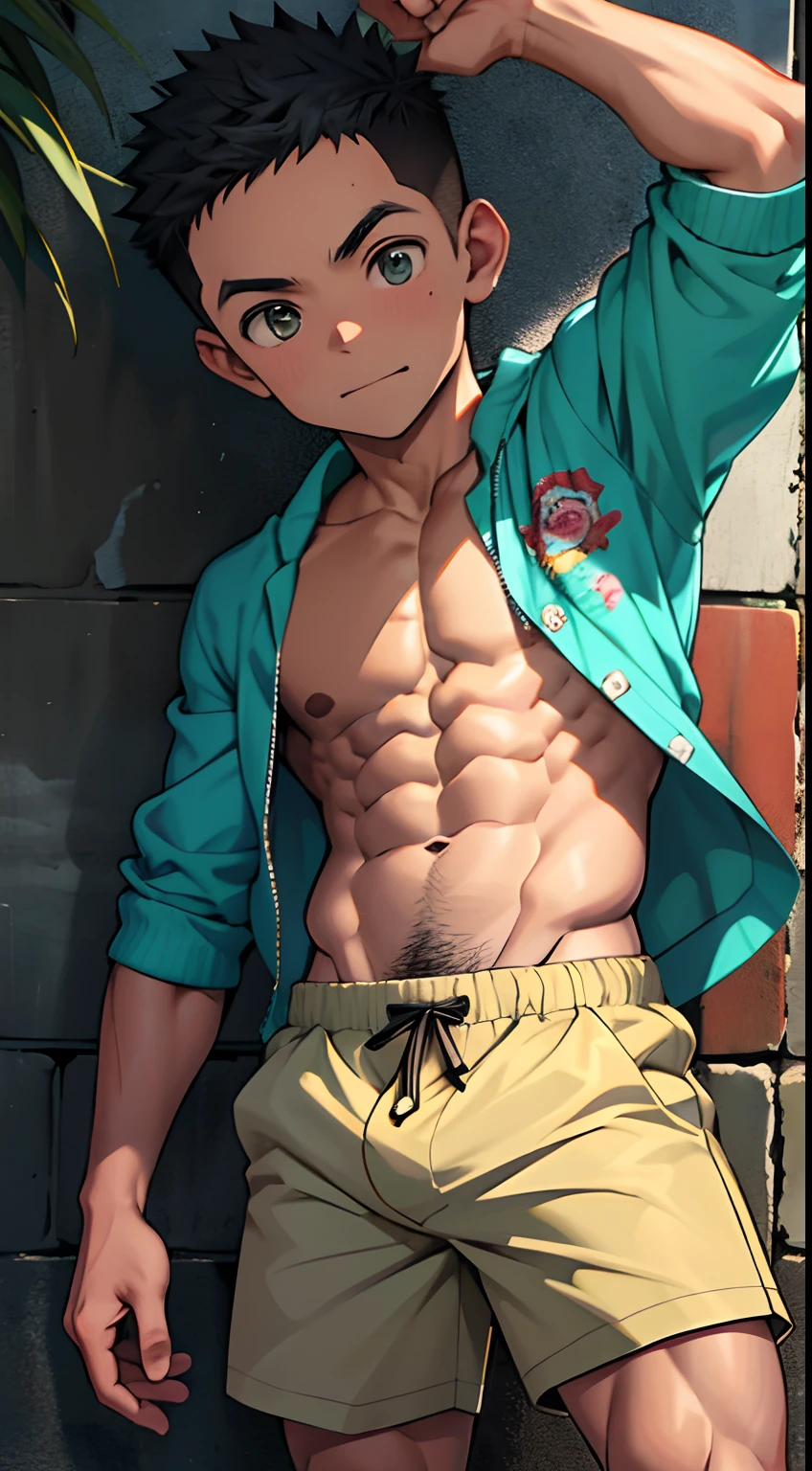 Shota 12 anos de cidade (masutepiece, best quality) grandes bolas e bainhas，(penile erection：1.7),1st grade,(menino mais novo,child's face,cara de menino),a baby face,infancy,Face lateral,Nu sentado no deserto,infancy,pouca idade,Rosto curto e redondo,Queixo achatado,Rosto finamente detalhado,beige shorts,bem musculoso，cabelos curtos,Olhos Radiante,abre bem os olhos,com um intrincado,Esbian de corpo inteiro,nudez,Resumo Teal,Abdominal pectoral muscles,Cores vivas,(profundidade de campos:1.2),(Abs),olhando para o espectador,Retrato de corpo inteiro de um leve sorriso