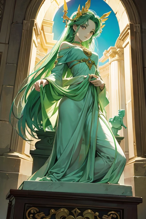 elf woman(only one) white skin with green hair similar to gardevoir red eyes open black victorian dress like mega-gardevoir good figure pretty milf woman 
