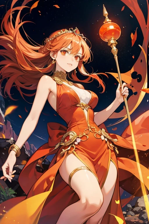 Felicity is an orange fox with brown hair and fox ears.
She has a blue and orange top with an ornate design. She has an orange mermaid tail.
She comes with a pink crown. SPARKLE; GLITTER
