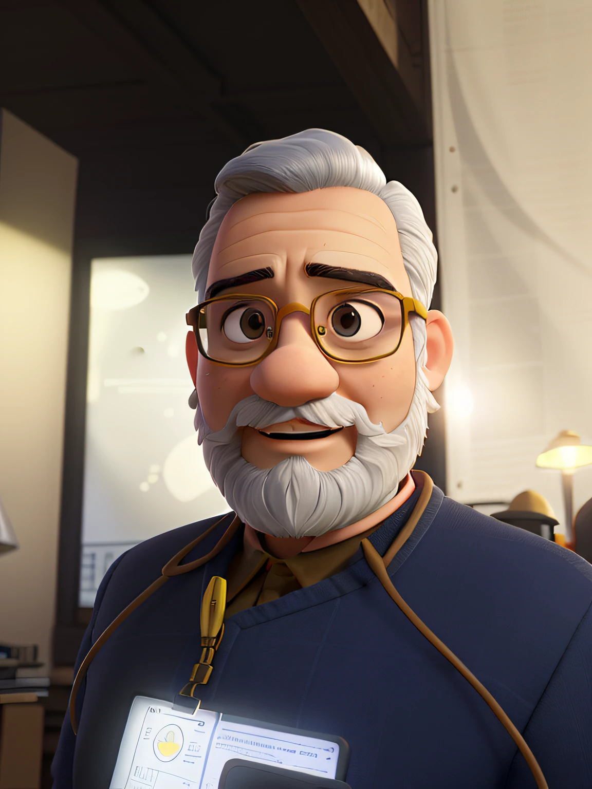 A wise adult at the front, moreno, with round yellow-rimmed glasses, Barba , alguns cabelos brancos em sua barba e cabelo, illuminated by the light of a lamp, Against the backdrop of matrix-style computer codes