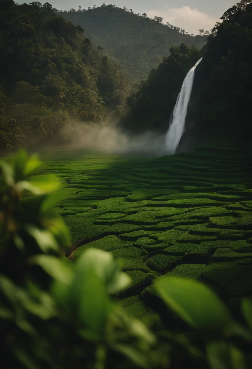 Aerial view a beautiful kerala landscape --realistic