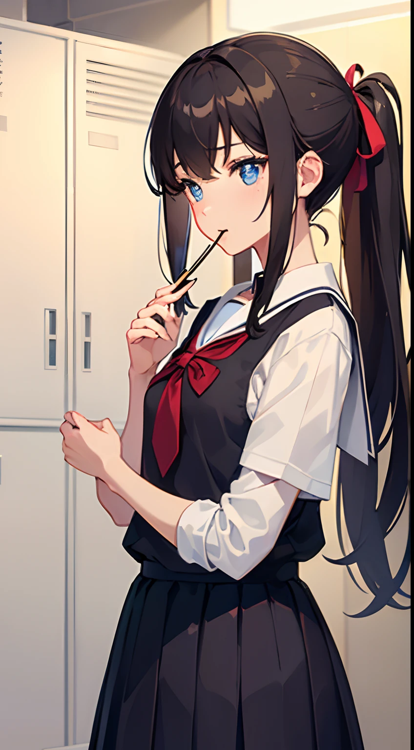 (真实感:1.4)、(​masterpiece、side lights、Beautiful Eyes of Details:1.2)、​masterpiece*portlate、realisitic、3D顔、radiant eyes、shinny hair、shinny hair、独奏、embarrassed from、(Midriff)、kslw_iino
collarbone,small breasts
dress,black dress,school uniform,armband,shuuchiin academy school uniform,(((NSFW)))