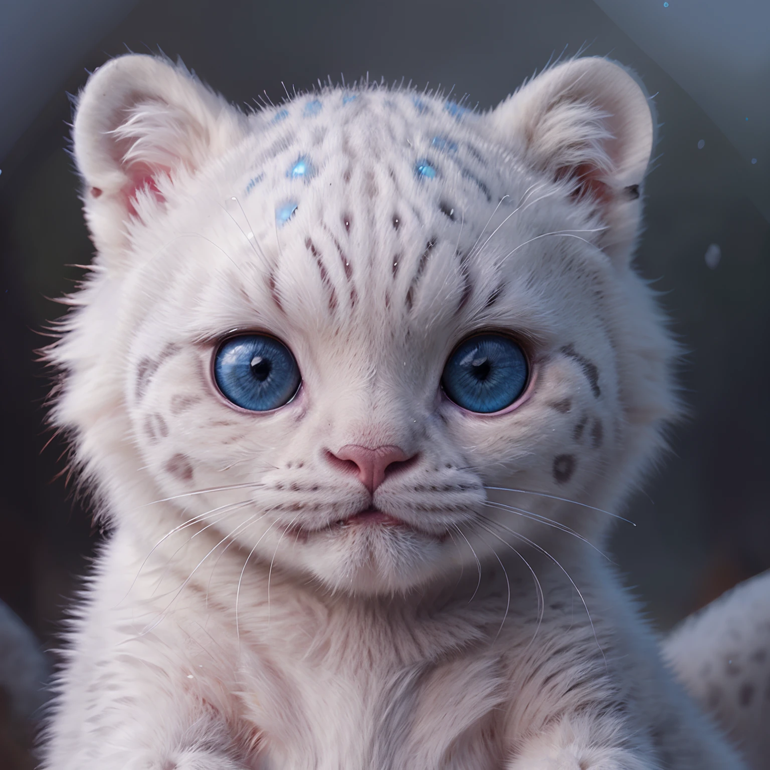 there is a white leopard with blue eyes and a rose, cute detailed digital art, cute digital art, adorable digital painting, cute detailed artwork, dream animal cute eyes, spotted ultra realistic, snow leopard, cutie, cute artwork, digital art. highly detailed, cute animal, cutecore, in style of digital illustration, detailed beautiful animals, digital arts