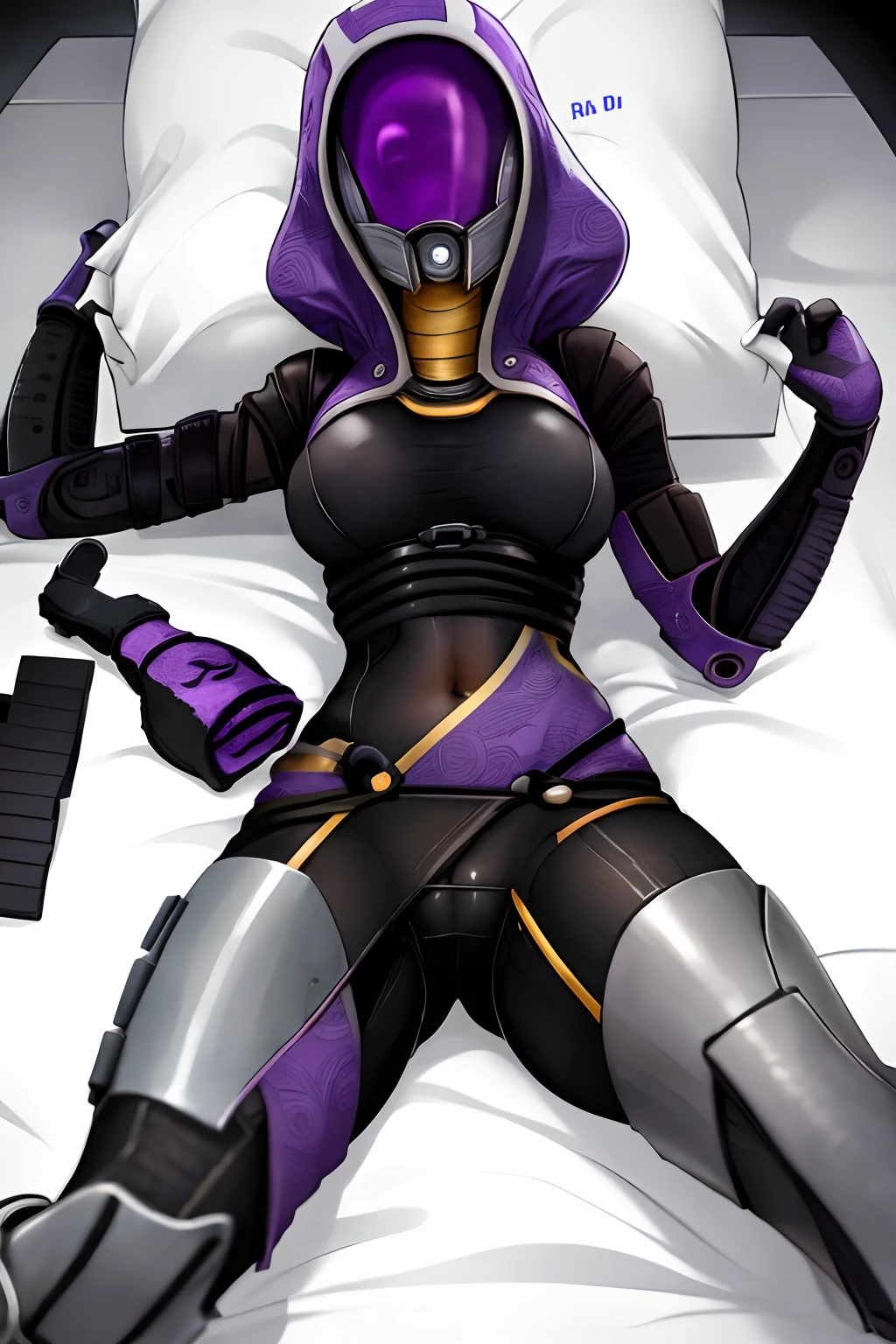 Tali zorah on the front page of a Hentai Doujin.  The story depicts Tali Zorah , it is intense and violent, but she overpowers everyone in the end.  Flat Colors and Flat shading