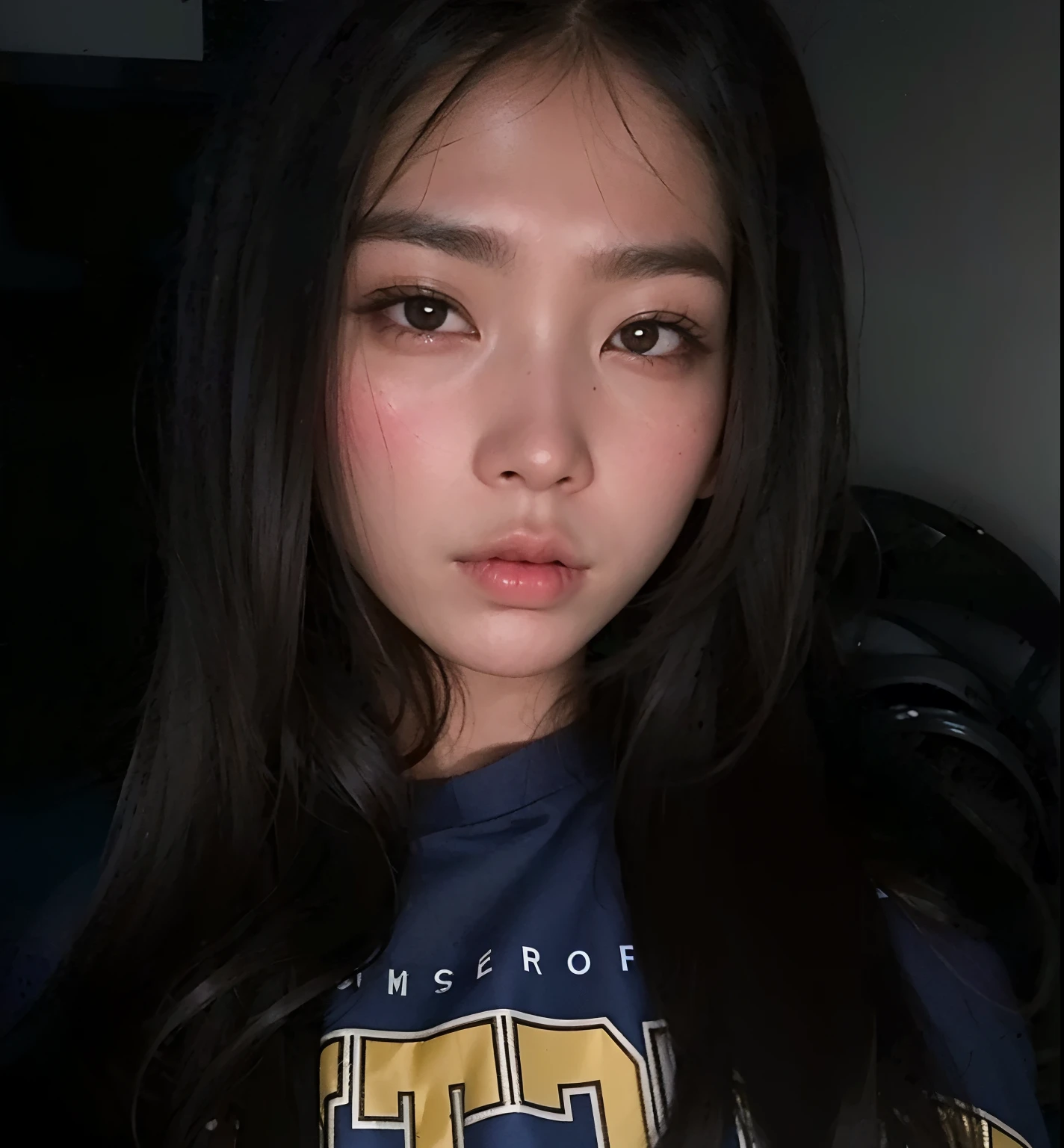 Mulher arafed com cabelo preto longo em um carro, 18 anos, Southeast Asian with round face, Coreano, asian face, cara cansada, Ulzzang, Ela tem um rosto bonito, Asian, jennie blackpink, pale round face, sleepy expression, gema chen, rosto detalhado de uma garota Asian, 1 6 anos, jaeyeon nam