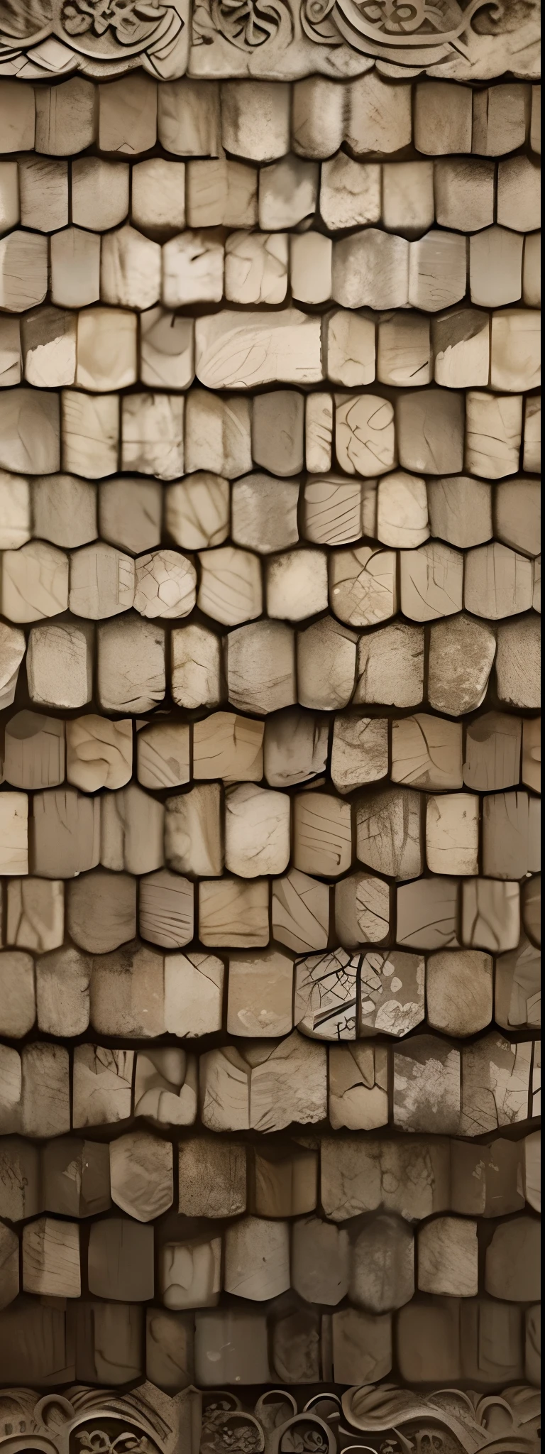 Textura realista procedual de telhas, estilo medieval, seamlees texture