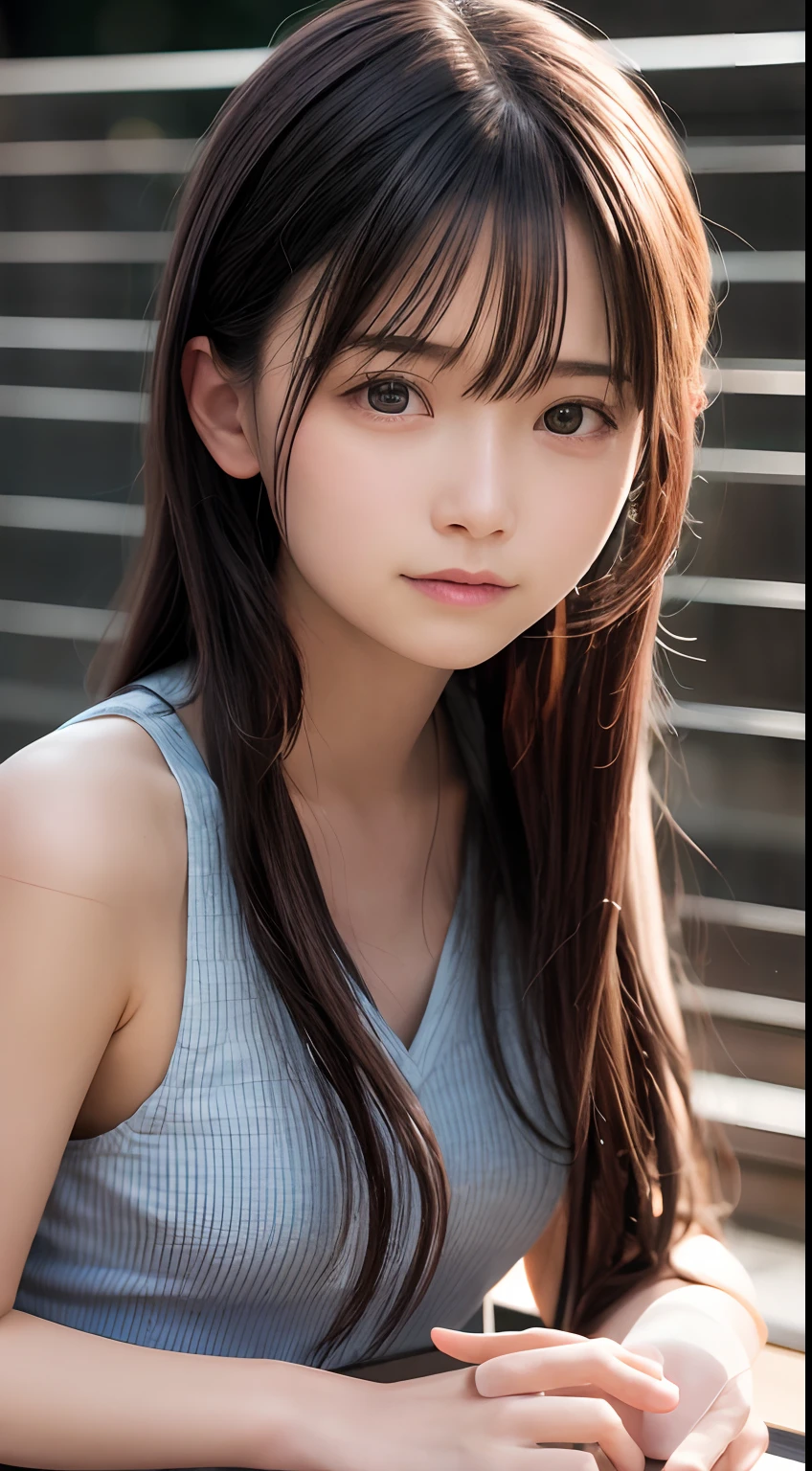 , (japanese Famous idol:1.4) (1cute girl:1.4) (very young face:1.4) best quality, face focus, soft light, ultra high res, (photorealistic:1.4), RAW photo, 1japanese girl, solo, cute, (pupil, lights in the eyes), detailed cute face, (small chest),(high resolution detail of human skin texture), Damask Shirt Dress, (portrait)