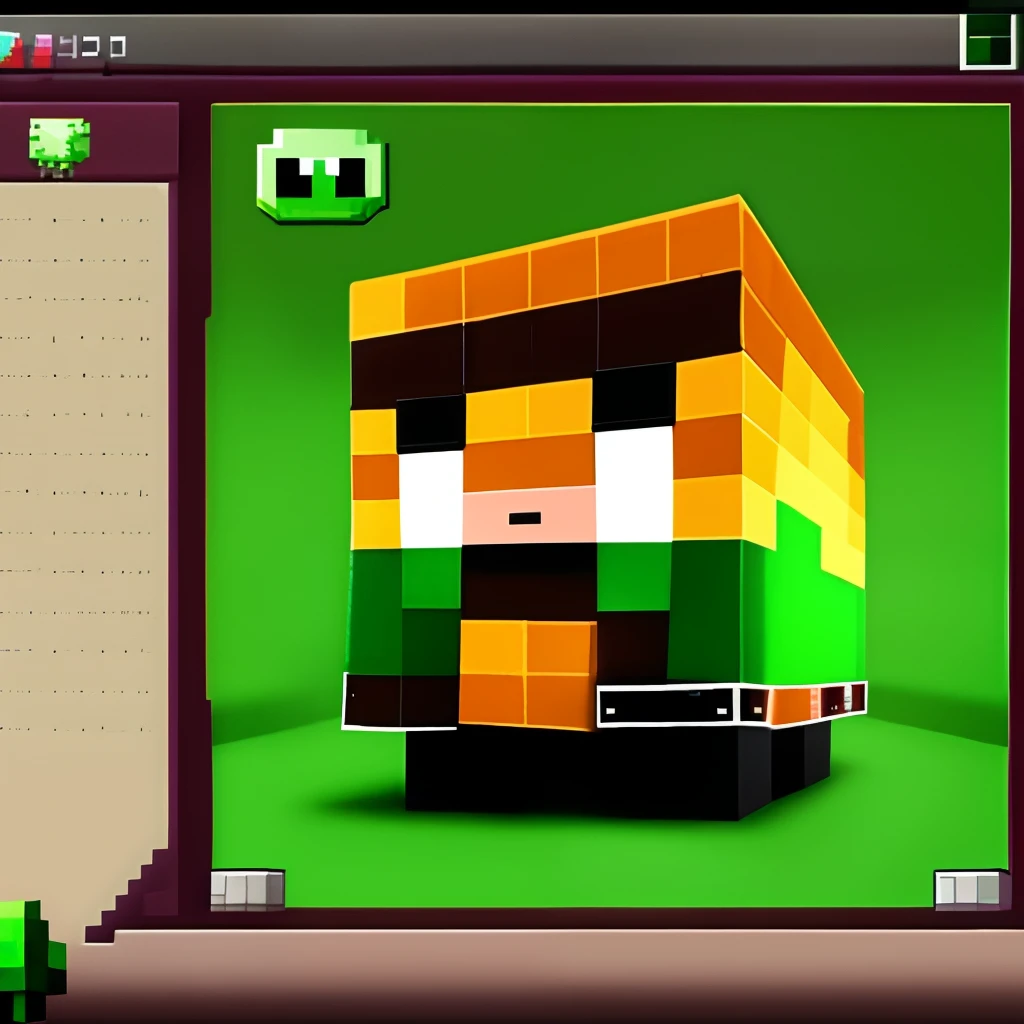 crie umma imagem cartoon da minha skin no Minecraft