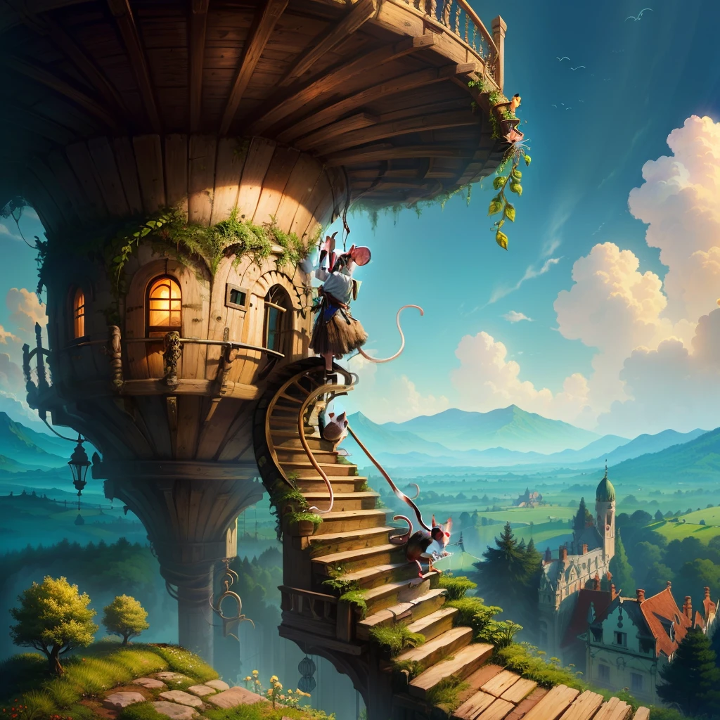 Mice climbing beanstalk