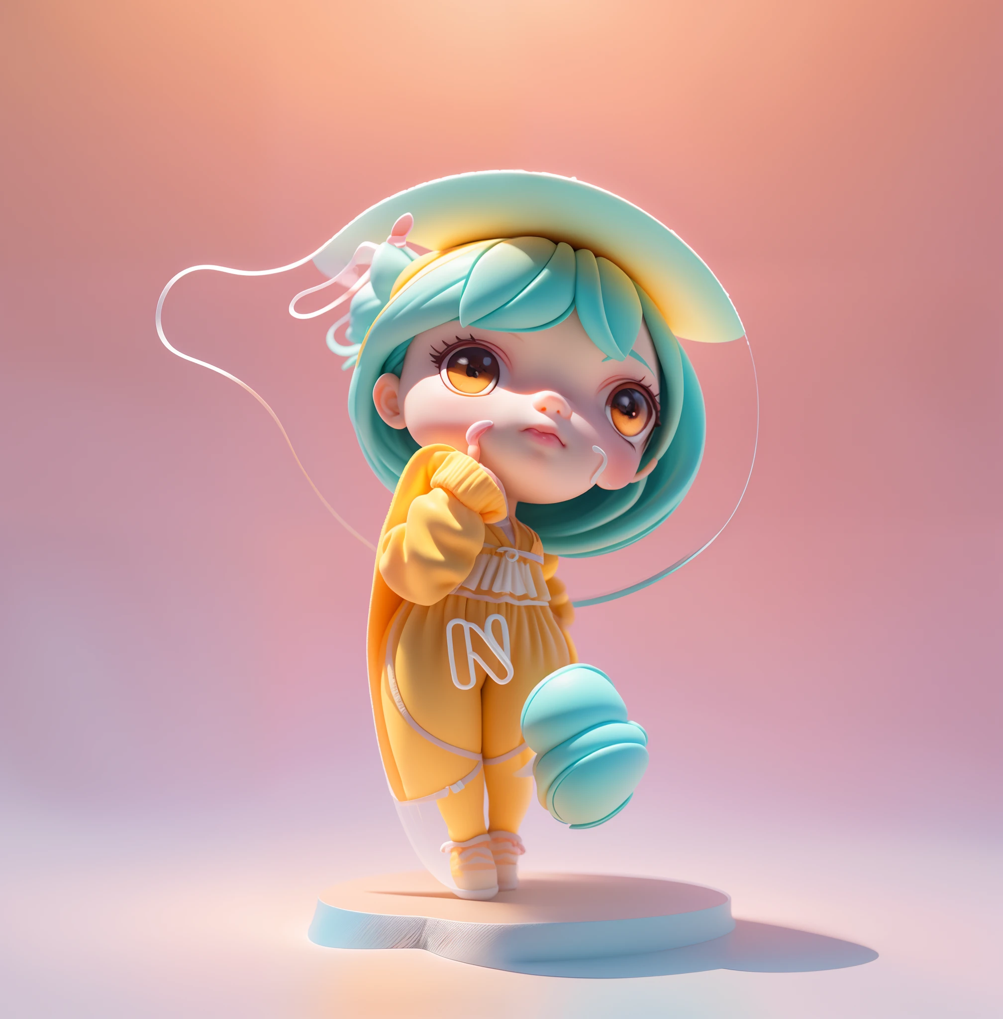 Detailed plastic materials,((Same character,frontage,Lateral face,on back))Best quality at best,(Very detailed model),(Best quality at best),rendering by octane,Ray traching,The is very detailed,3D toy,Exaggerated huge hair,bit girl(完整body)(3d hair,Cute hair accessories,((children's)),Beautiful eyes,Cute big eyes,Cute face,Orange-yellow gradient,Cute pants,chib,Colorful,plastics,children's,cleanness,Product design,Delicate and cute plastic,Beautiful light and shadow 3D,number art,closeup cleavage,。.3D,ultra - detailed,Generate a front view,the sideview,Rear view three views,No border,C4D,Octane rendering,blender,k hd,full bodyesbian,simple backgound!