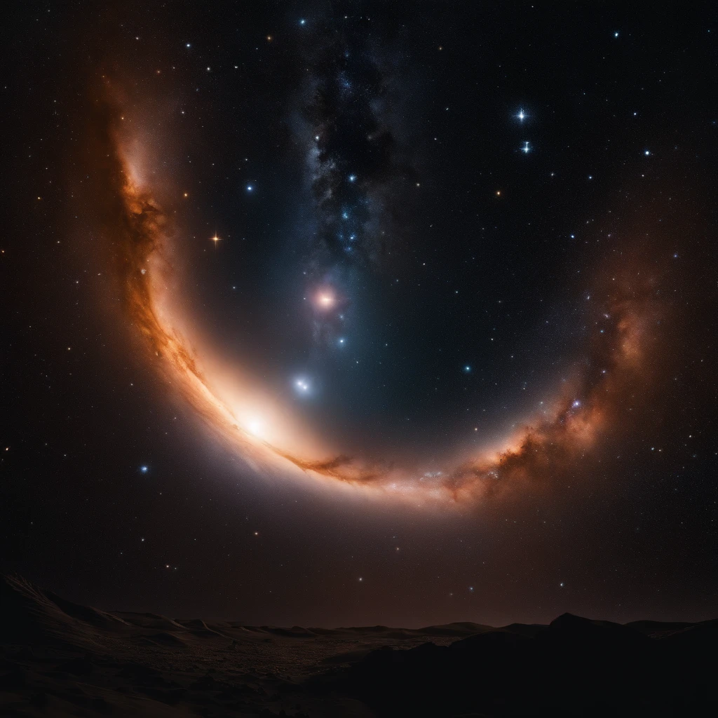 best quality,4k,8k,highres,masterpiece:1.2,ultra-detailed,realistic:1.37,deep space,glowing stars,cosmic wonders,mesmerizing galaxies,breathtaking beauty,interstellar voyage,intergalactic scene,dark matter,gravity's embrace,stellar explosions,infinite expanse,supernova remnants,singularities,abyssal depths,glimmering nebulae,celestial symphony,cosmic dance,stellar birth and death,mysterious quasars,extraordinary beauty,unfathomable vastness,interstellar travel,profound mysteries,otherworldly splendor,cosmic secrets,star-crossed destiny,enchanted universe,black hole's event horizon,time-space continuum,cosmic masterpiece,stellar radiance,cosmic web,luminous supernovae,hypnotic galaxies,unveiling the unknown,celestial wonders,cosmic exploration,stellar evolution,cosmic chaos,celestial harmony,cosmic evolution,cosmic majesty,colorful celestial bodies,stellar nurseries,illuminating constellations,luminous cosmic rays,interstellar clouds of dust,boundless cosmic energy,celestial tranquility,illuminating starlight