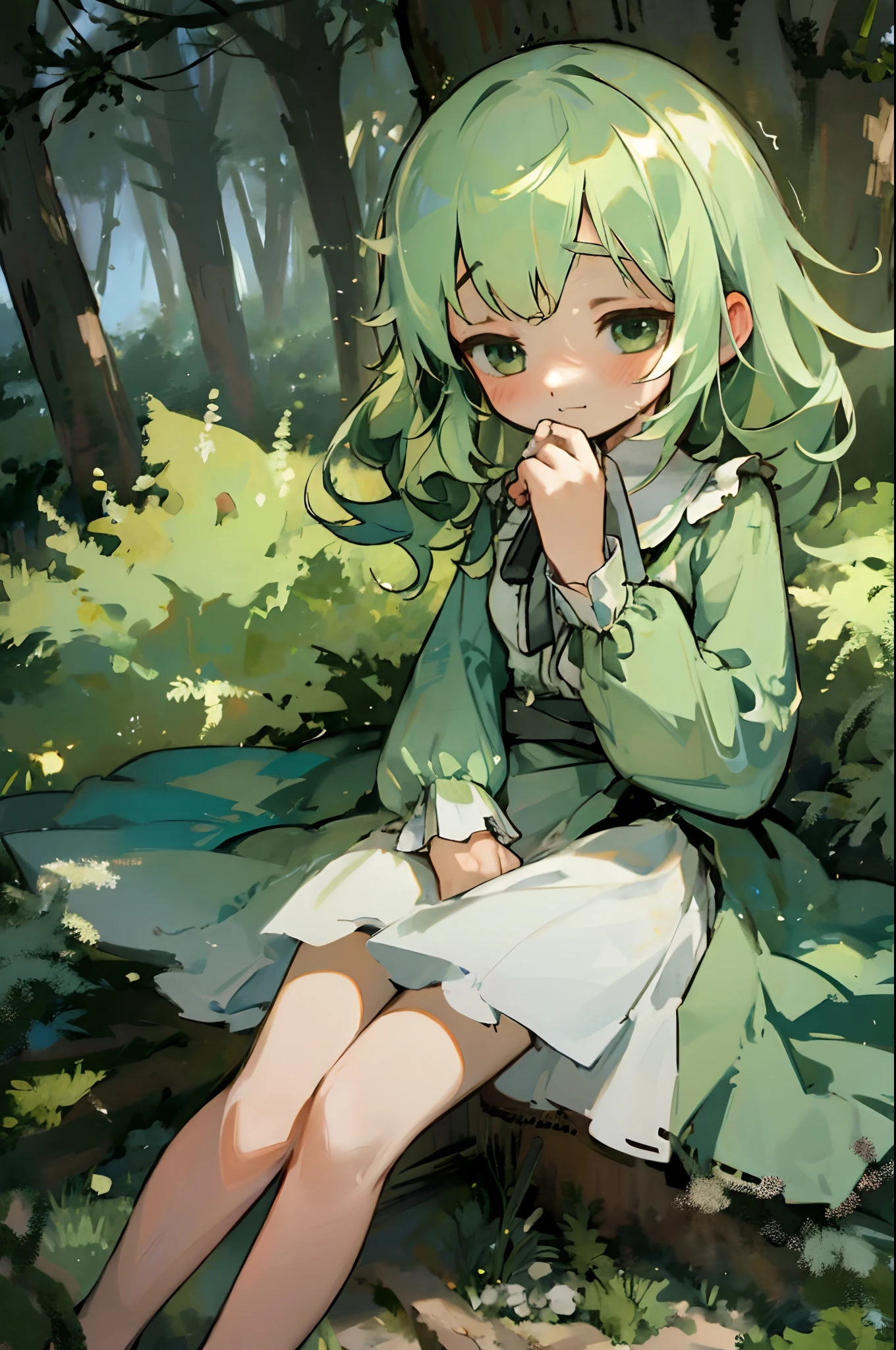 grass,anime,kawaii,small femalef,emale,cute,