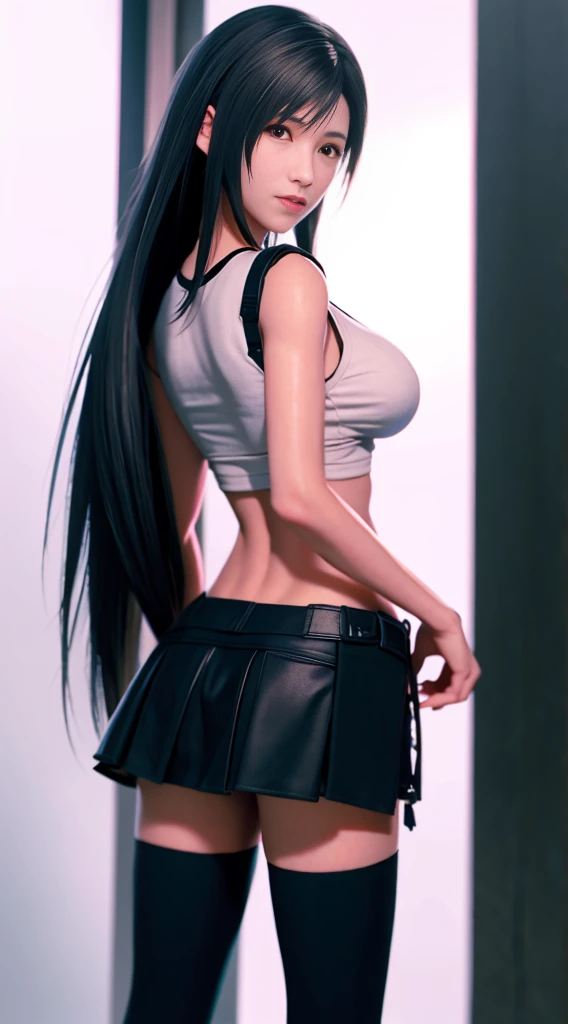 Tifa Lockhart, Tifa_lock heart, F F7, ecstasy, (((Topless))), (((super mini skirt))), (black long hair), bangs (red eyes:1.3) long eyelashes, 明るさのある美しいred eyes, surrealism, Shadow, stereogram, (realistic, realistic: 1.2), throw, atmospheric perspective, 8K, Super detailed, highest quality, table top, very detailed, (Canaan EOS R6, 135mm, 1/1/2.8, ISO400:0.9), red combat gloves, ((big breasts)),slim, view from below, on the bed, ((Taking off your shirt))((Rub), small areola, small nipples , open crotch,lower chest、side boob barbosa、on the bed、sex、(string panties)
