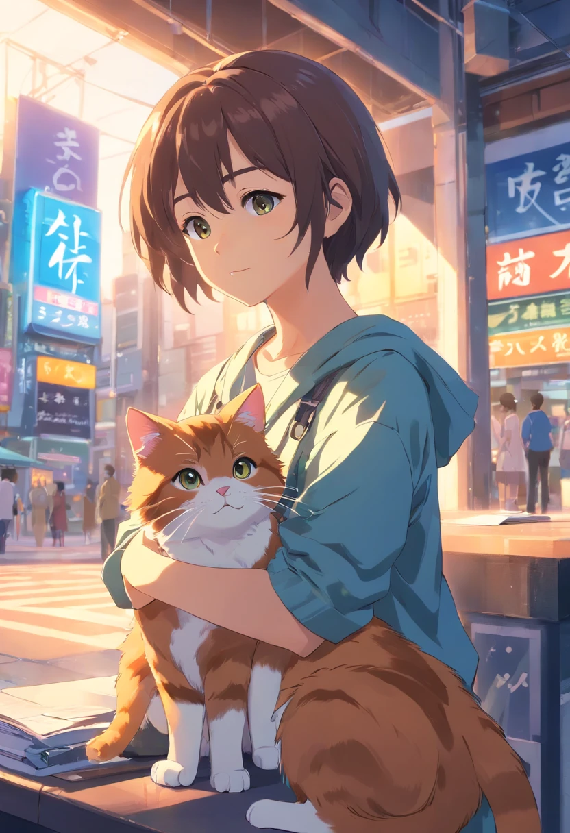 holding cat