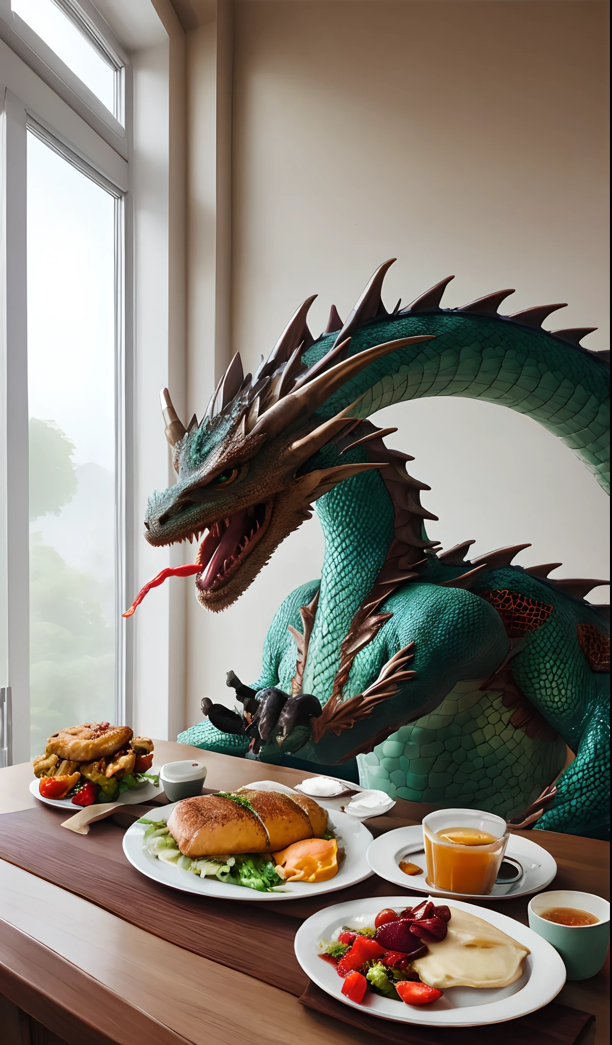 (duo:1.2), ((((dragon, dragon, feral)))), leaning on table, indoors, masterpiece, high quality, realistic, detailed background, ((((side view, )))), ((((hyper, equine peniggystyl bulge, hyper, equine penis penetrating aanal tugging, feceands oide)))), ((((doggystyle))))