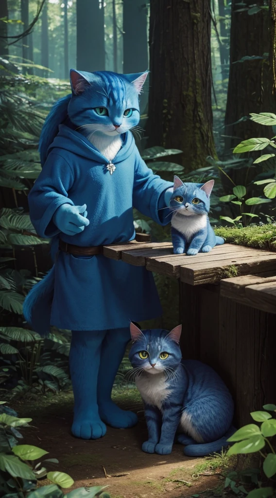 (Masterpiece, Best quality:1.2), Deep Forest Smurfs cat