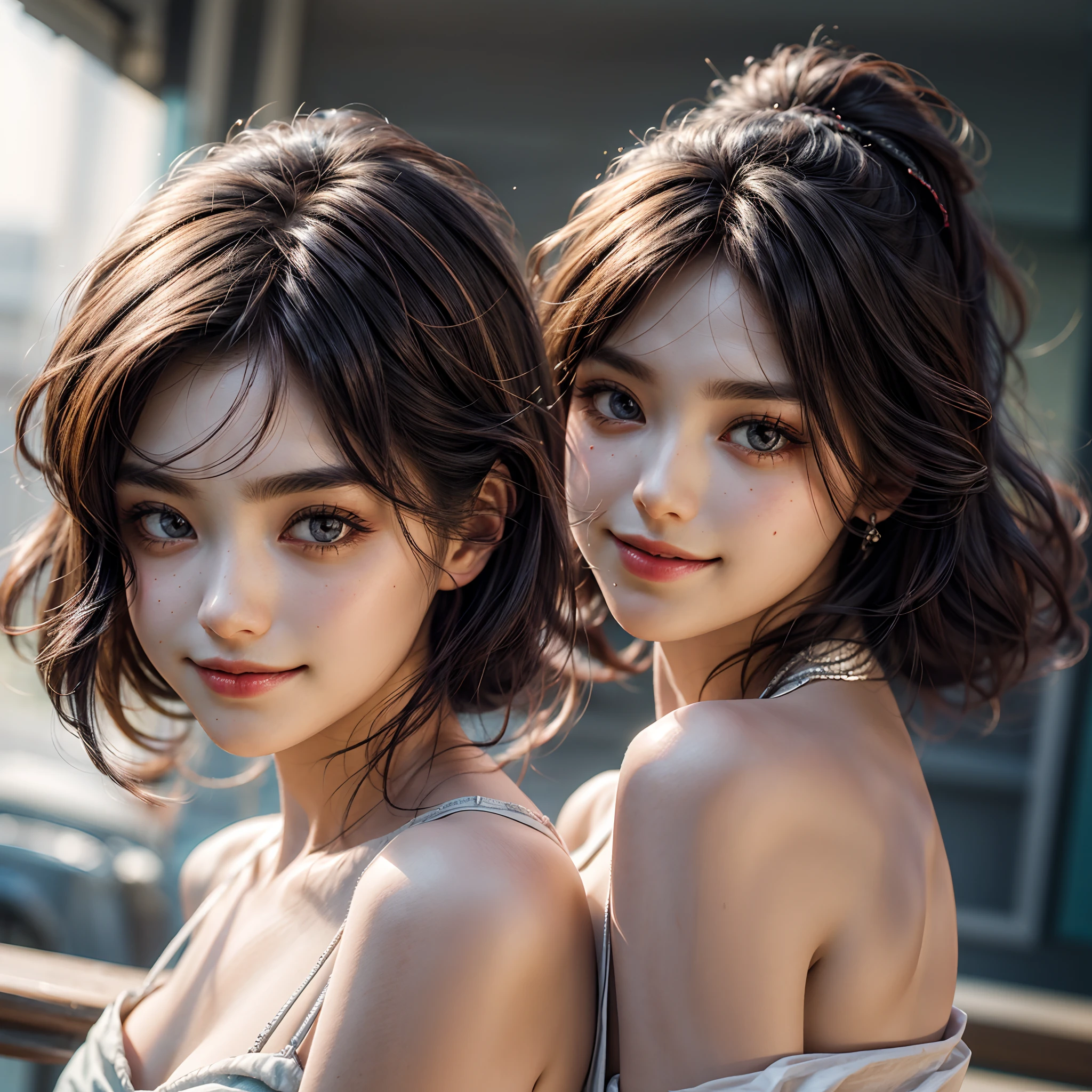 (best quality,highres,masterpiece:1.2),ultra-detailed,(realistic,photorealistic,photo-realistic:1.37),portraits,sharp focus,vivid colors,beautiful detailed eyes,beautiful detailed lips,longeyelashes,hair flowing in the wind,rosy cheeks,soft and smooth skin,natural-looking eyebrows,sparkling eyes with intricate details,tiny wrinkles around the eyes and mouth,subtle blush on the face,warm and inviting smile,detailed eyelashes with volume and length,sparkling highlights in the eyes,sunlit studio lighting,subtle atmospheric haze,delicate shadows on the face,impeccable skin texture,expressive facial features,life-like expressions,captivating gaze,pure joy and happiness radiating from the eyes and face, back lighting, Tiny Japanese junior idol, slingshot swimsuit, Dynamic-angle,