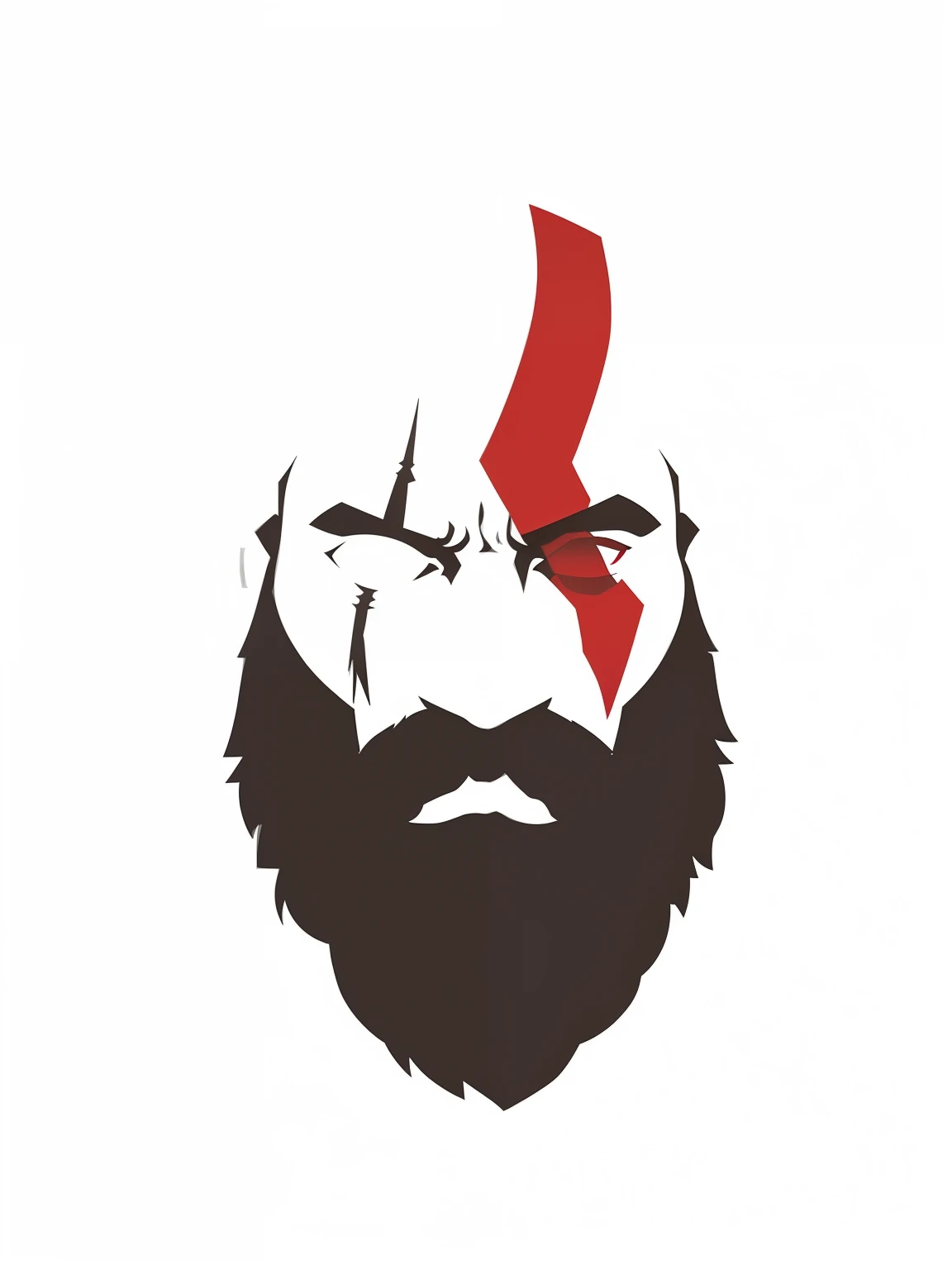 Man with beard and red flag on his head, Kratos, Retrato de Kratos, Deus da Guerra, deus da guerra 2 0 1 8, papel de parede minimalista, com barba leonidas, Dwayne Johnson como Kratos, design de personagens de videogame, Arte vetorial minimalista 2D, barba vermelha, Sam Hyde em God of War 4, Avatar de videogame