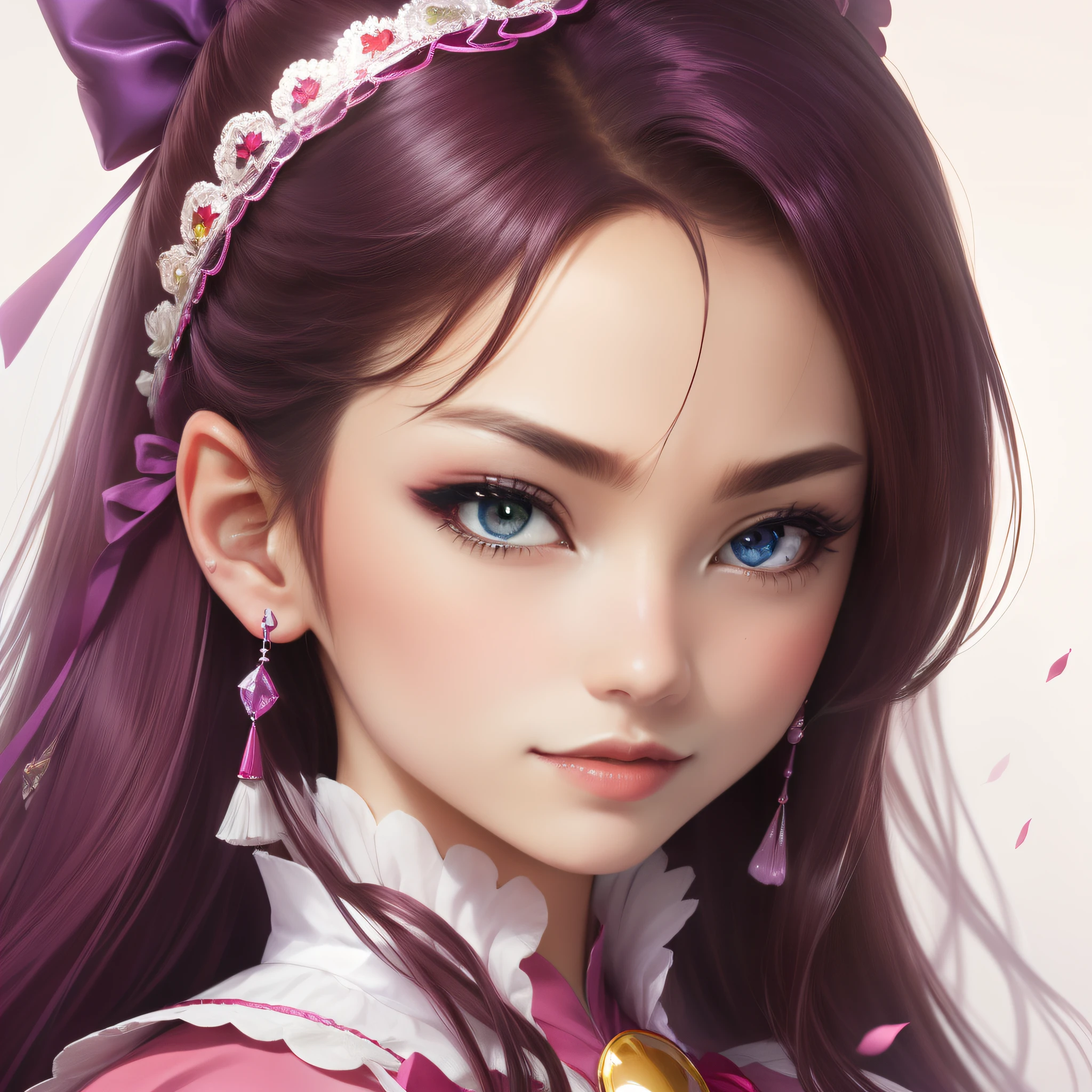 Take a close-up. beautiful face dark Magician girls,by rubio. blue eyes. pink lips. Thick and long eyelashes. Highlight beautiful nails. big breasts.