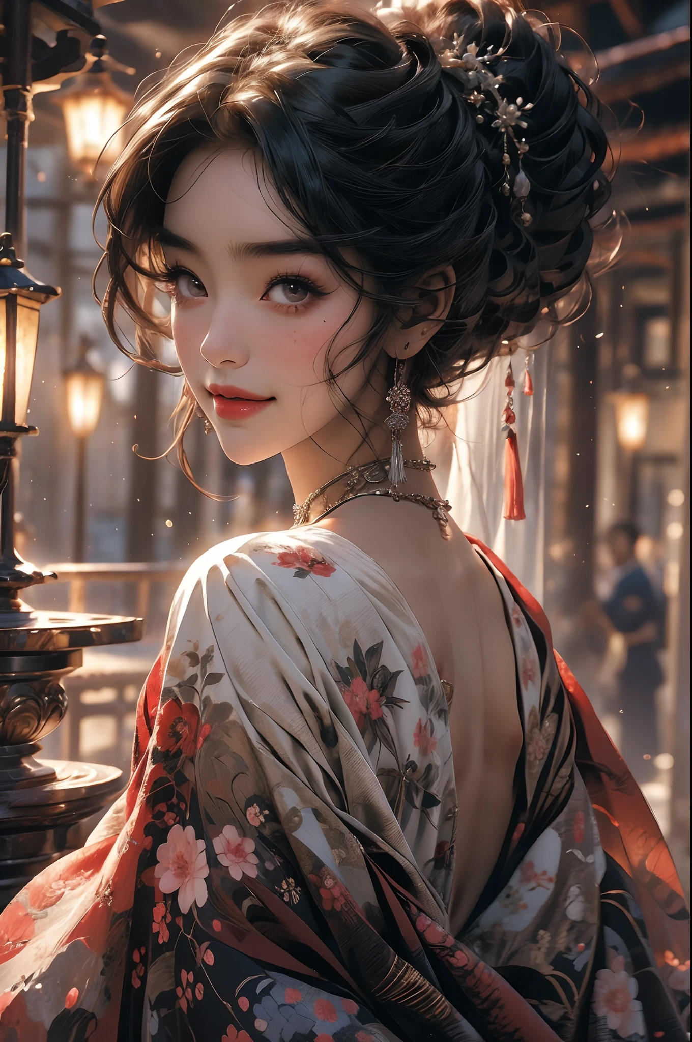(Photorealistic: 1.4), Masterpiece, 超高分辨率, RAW photo, Best quality, (smiling with teeth: 10.0), (Sexy: 1.4), RAW photo, Japan Beautiful Wife and Child, (Small face: 3.0), (Cute: 3.0), (Blush pink: 3.0), (Eyes drooping: 5.0), (Large, Round eyes: 3.0), (Moisturized Eyes: 3.0), ( Upper eye on camera: 3.0), Figure-of-eight，Double eyebrows, Fair skin with makeup, Short hair, Lying on her back in bed,03