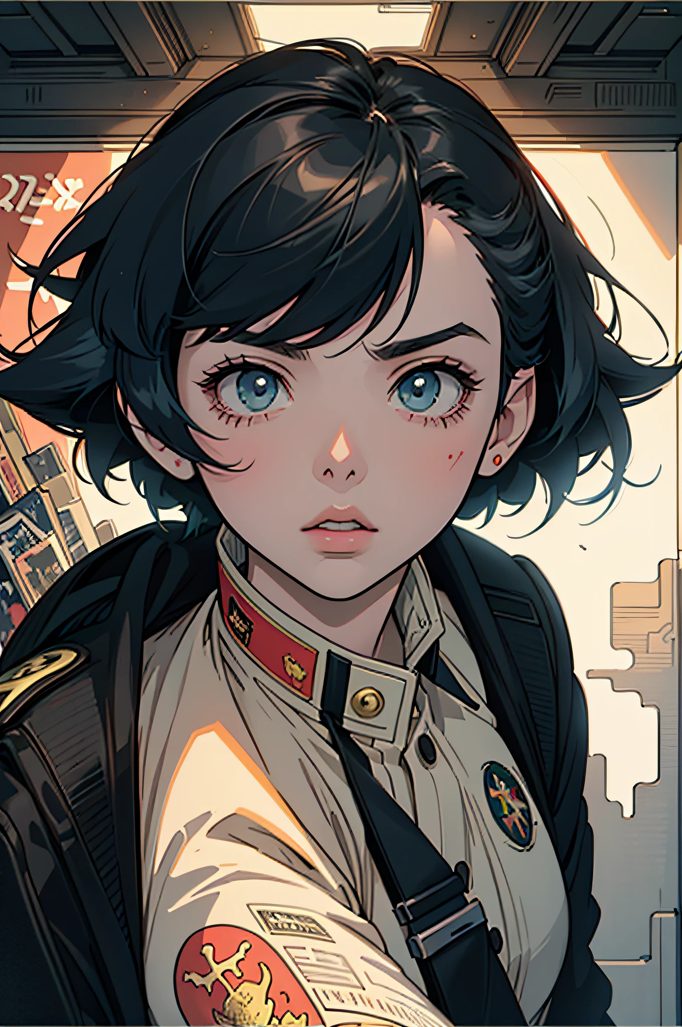 Highly detailed propaganda poster, Watch anime, pop-art, typographic, Vintage Paper, The Rule of Thirds, Trending on ArtStation, nffsw(neons)