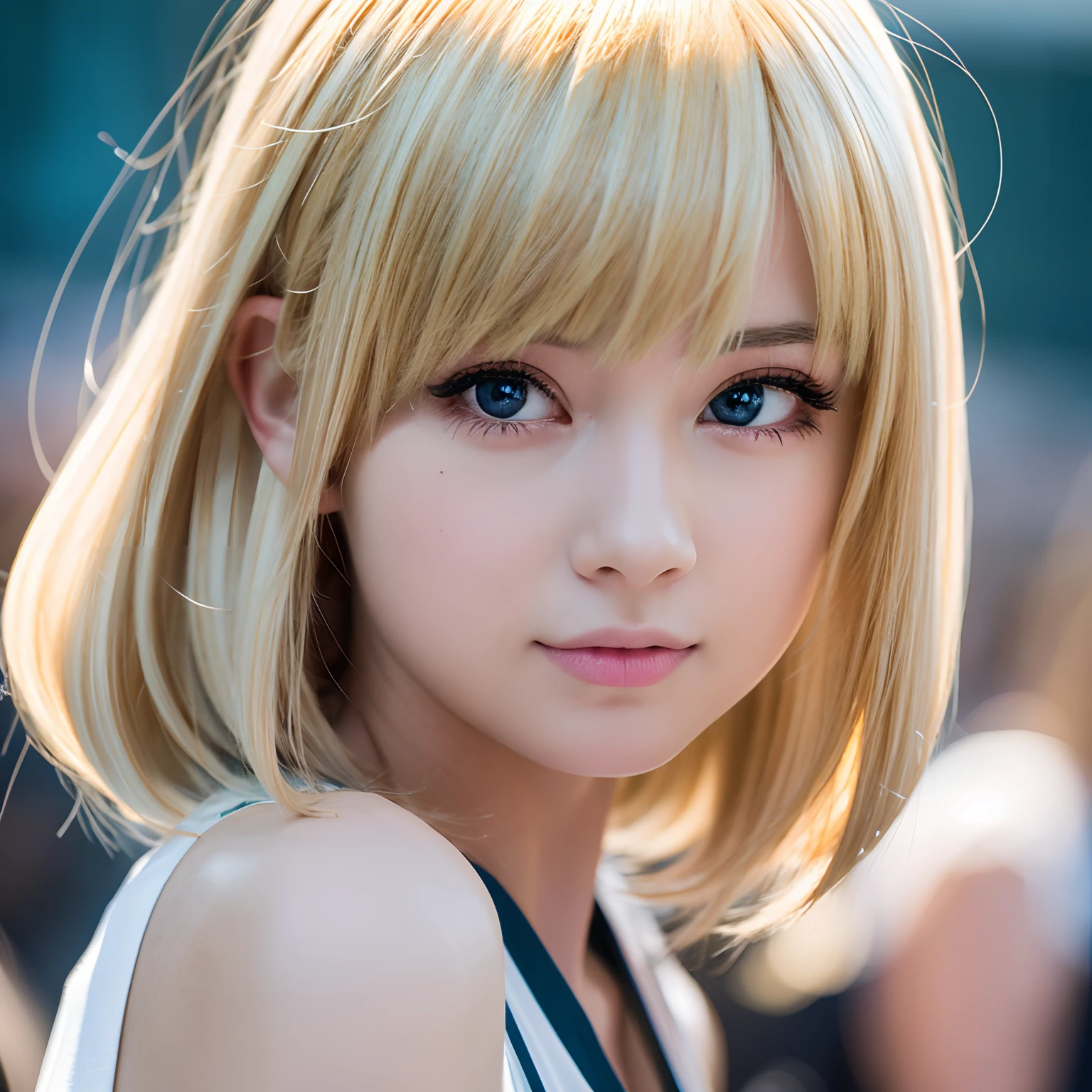 Anime-style, blonde, girl, cheeky, condescending