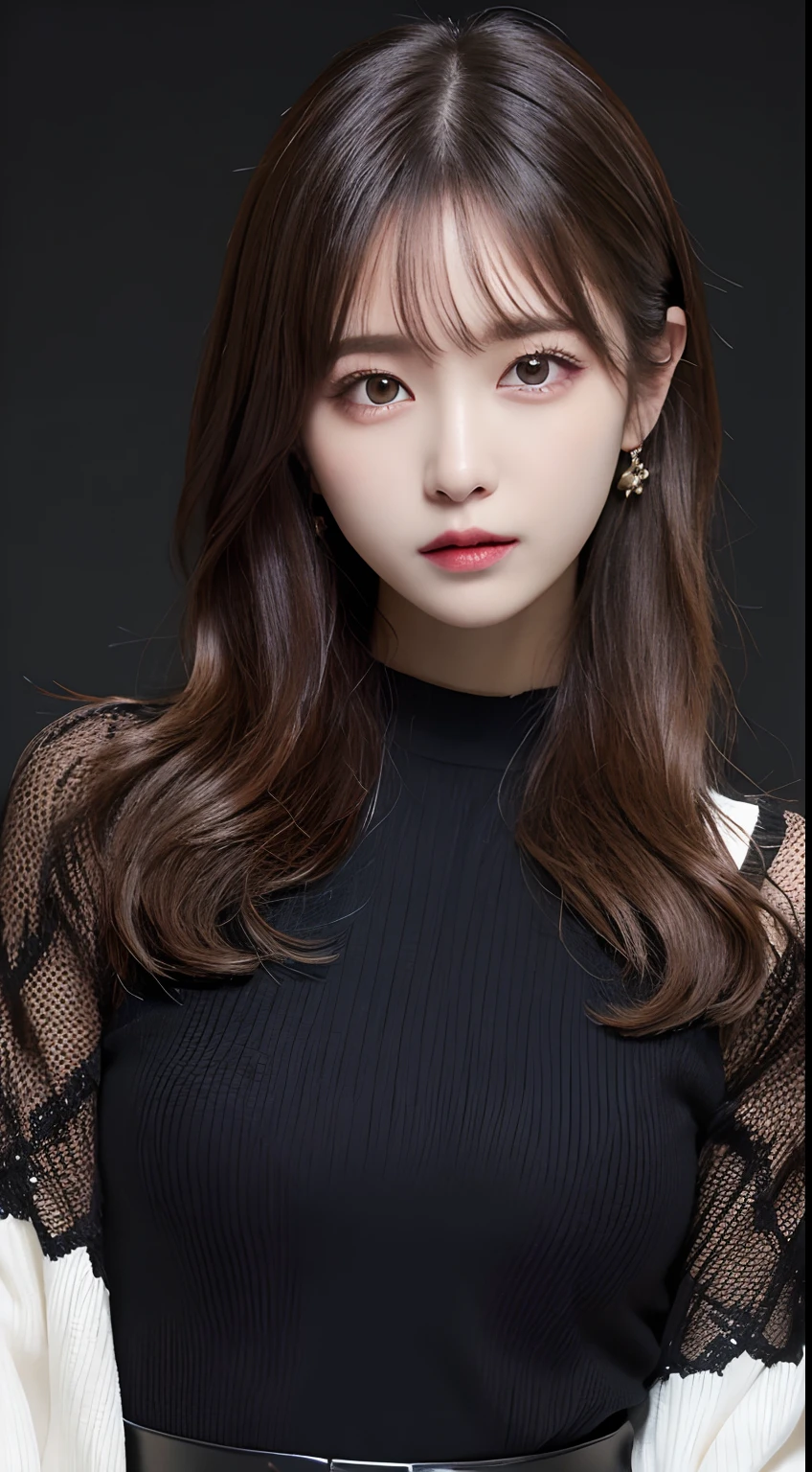 Tabletop, Highest quality, shape, Very detailed, finely, High resolution, 8k wallpaper, 完璧なダイナミックな構shape, Beautiful and detailed, Medium Hair, Small breasts, Natural color lip, Random sexy poses,smile,20-year-old girl、Midnight、Beautiful and elaborate face、Perfect and beautiful face,Big eyes、RAW Photos、Expressing feminine poses with the whole body、Beautiful and detailed、Small face、Beautiful Duplex、Slim face and figure,Luxury brand mink coat(internal：black summer dress)、Beautiful golden ratio face,