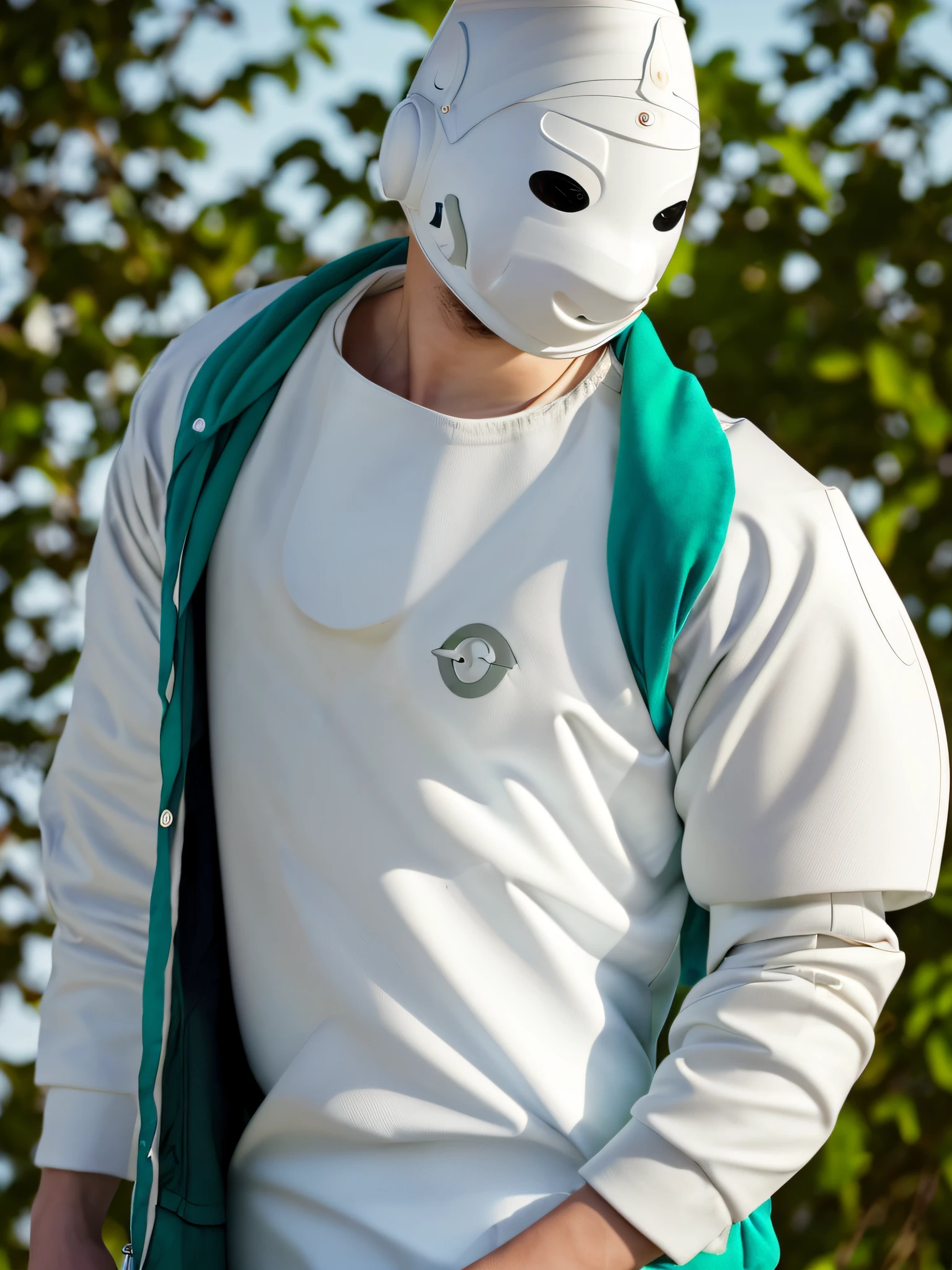 (1人:2), ((Male model)) Warm skin, Masterpiece, Best quality, The most beautiful man in the world, Handsome male model, An attractive man,Aesthetic for 18-24 year olds, Blooms in spring, Green fields, Spring, uni, green trees, flower, Blue sky, Sturdy and beautiful young man in white pajamas, white jockstrap, White cloth, A shirtless jacket over the shoulder, (Male focus), ((Smooth body)), Super beautiful, Dynamic, Cool and seductive poses, Dramatic lighting, Full body photo, Young face, Whole body, Hairless body, Thin and tall, fit body, Dominant, Fair or fair-skinned, Young face, Firm body, High definition, natural flesh tones, Soft light, Highly detailed, looking at viewert, Photography, Detailed skin, Real Human, Realistic, photo-realistic, insanely details, detail in face, Minimalist hype, Surrealist hype, Cinematic, Telephoto, Intricate lighting details, Highly detailed, Highly detailed, Digital painting, art  stations, concept-art, smooth, Sharp focus, illustration, Unreal Engine 5, 8K, Art by Ross Tran and Greg Rutkowski and Alphonse Mucha, hyper HD, 8K, show only male,hyper HD, Digital SLR, poor lighting, High quality, filmgrain, Fujifilm XT3,novel cover,Sizzling romance,Black hair and emerald green eyes,