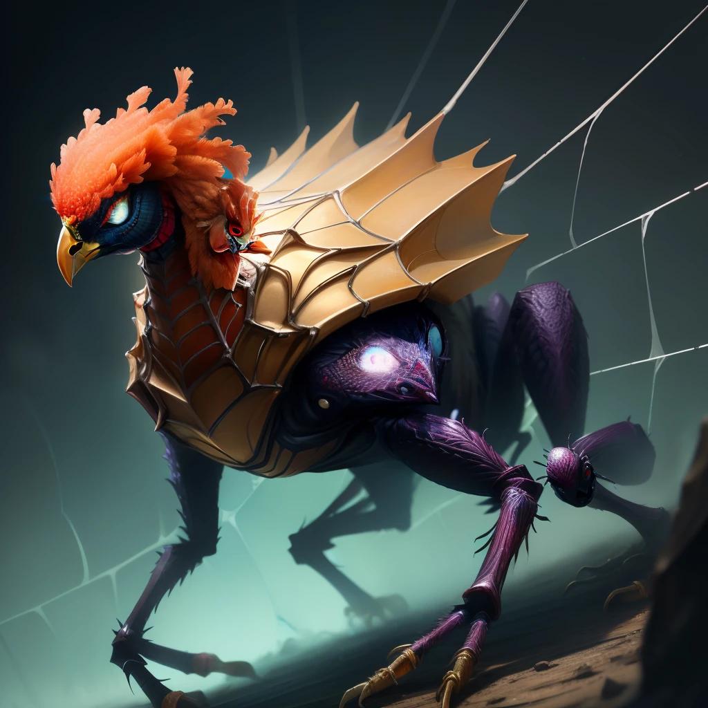 Spider chicken with gorgon eye