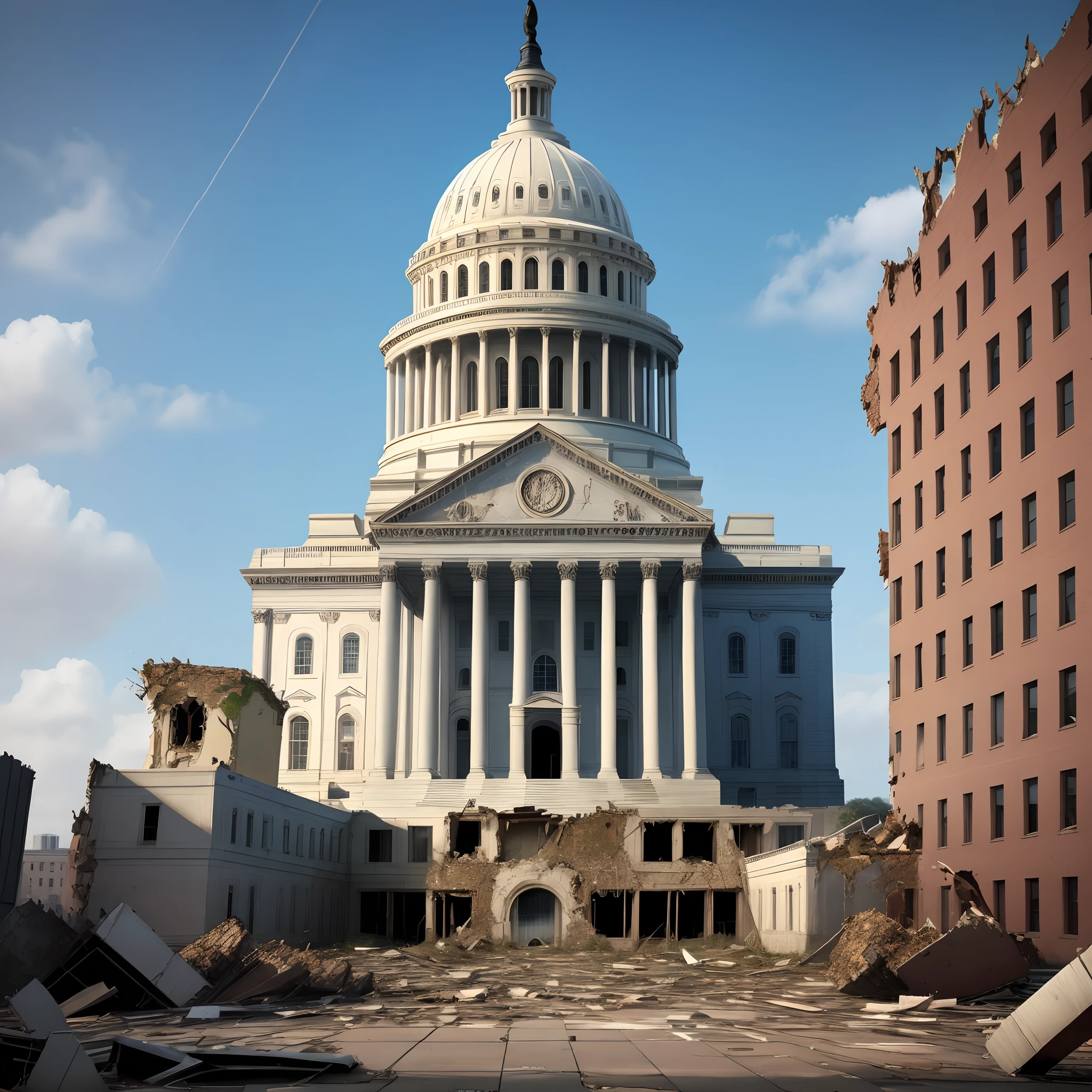 United States capital abandoned and falling apart