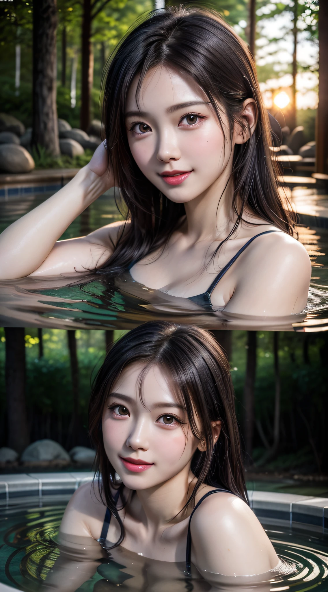 (masutepiece), (Best Quality), 8K resolution, 1girl in, Beautiful Girl, stunning beauty, maturefemale, 30-years old, Perfect body, Sexy swimsuit, Colorful、(((During )))、(((Expression in a state of excitement)))、(((nearly naked)))、yawning being
