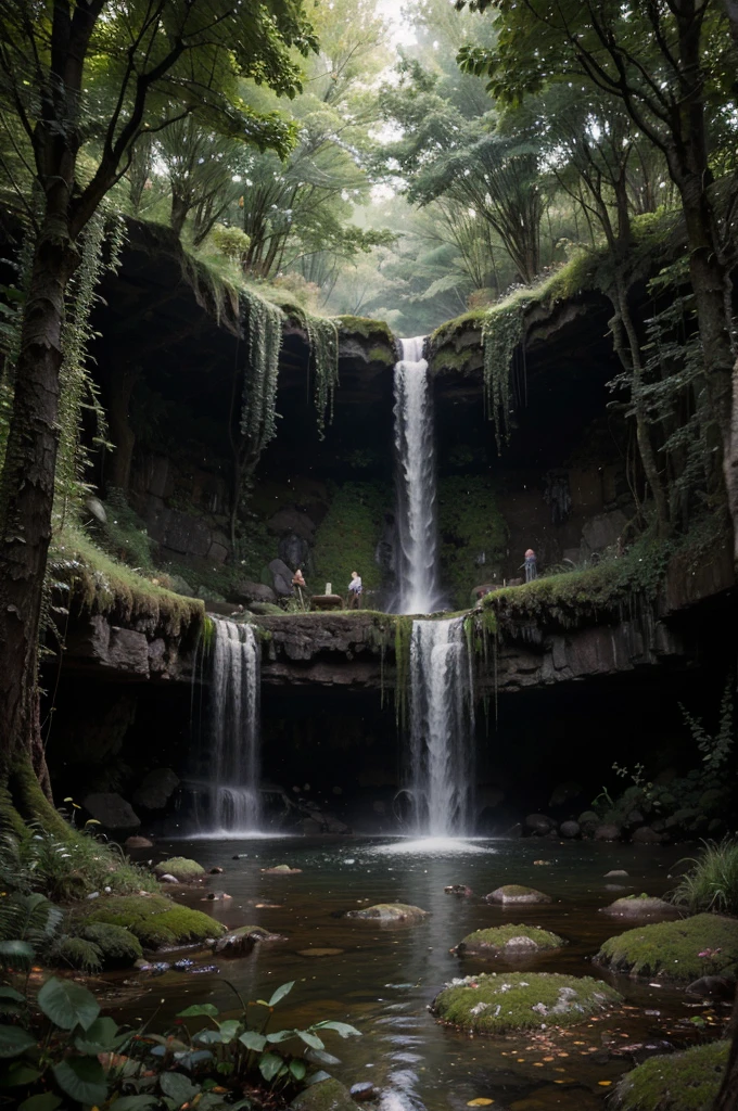 (best quality,highres:1.2),ultra-detailed,(realistic:1.37),fantasy theme,[enchanted],dark green,soft lighting, [mystical],[(warm tones)],[ethereal], [moss-covered cave entrance],[glowing mushrooms], [whimsical creatures], [sparkling waterfalls], [lush vegetation], [twinkling stars],[soft mist],[golden sunlight filtering through trees],[serene atmosphere], [hidden treasures],[mysterious shadows], [peaceful silence],[enchanted whispers],[glimmering crystals].