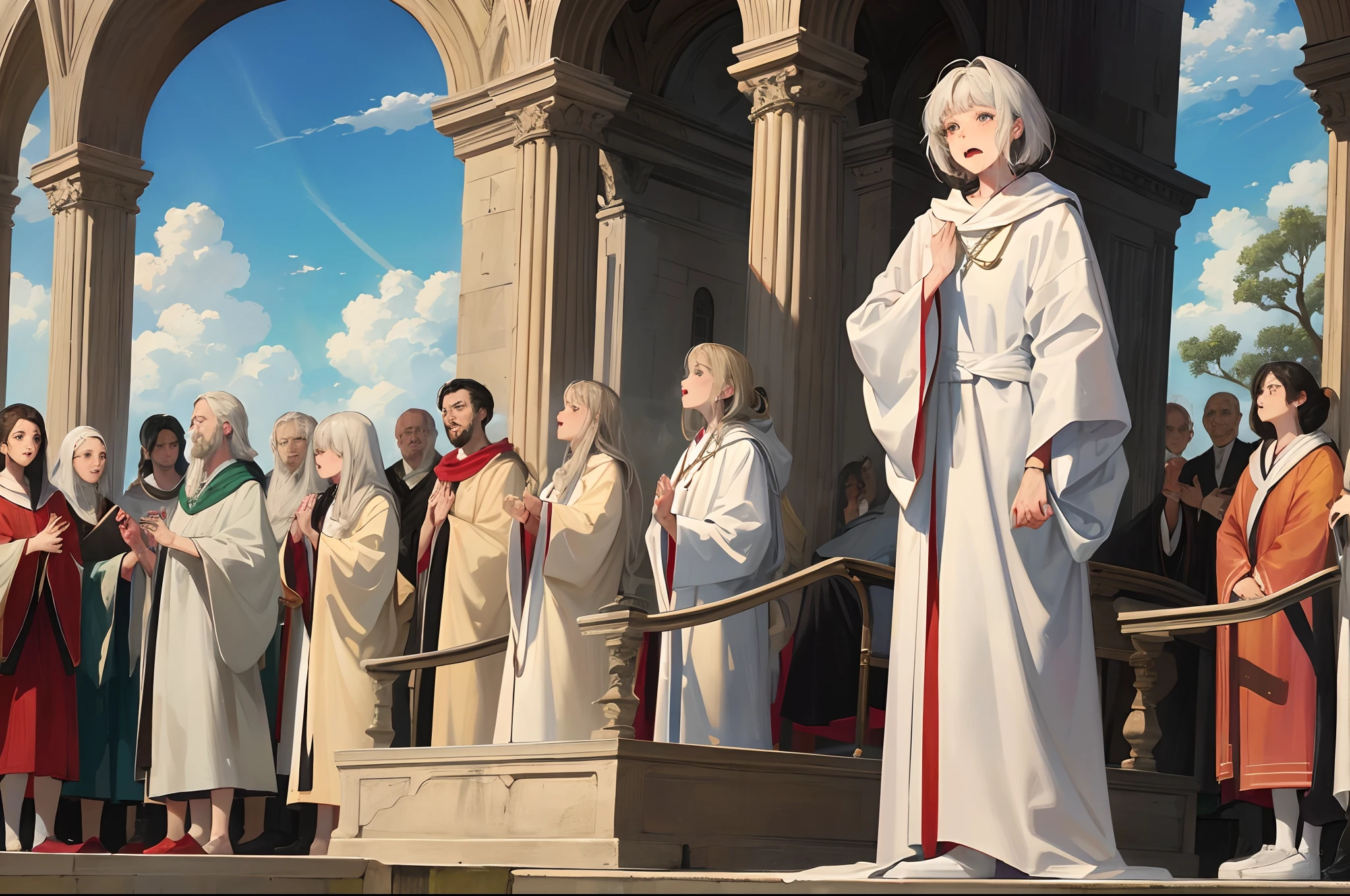 After these things I looked, and behold, a great multitude which no one could number, of all nations, tribes, peoples, and tongues, standing before the throne and before the Lamb, clothed with white robes, with palm branches in their hands, and crying out with a loud voice, saying, ‘Salvation belongs to our God who sits on the throne, and to the Lamb!’”