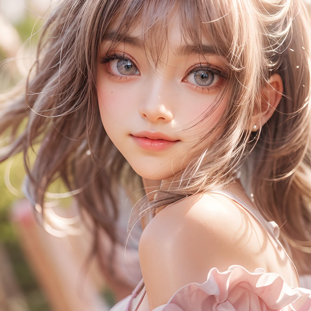 (best quality,highres,masterpiece:1.2),ultra-detailed,(realistic,photorealistic,photo-realistic:1.37),sharp focus,vivid colors,beautiful detailed eyes,beautiful detailed lips,longeyelashes,hair flowing in the wind,rosy cheeks,soft and smooth skin,natural-looking eyebrows,sparkling eyes with intricate details,subtle blush on the face,warm and inviting smile,detailed eyelashes with volume and length,sparkling highlights in the eyes,sunlit studio lighting,subtle atmospheric haze,delicate shadows on the face,impeccable skin texture,expressive facial features,life-like expressions,captivating gaze,pure joy and happiness radiating from the eyes and face, back lighting, Tiny Japanese junior idol, slingshot swimsuit, ((Dynamic-angle, physically-based rendering)),