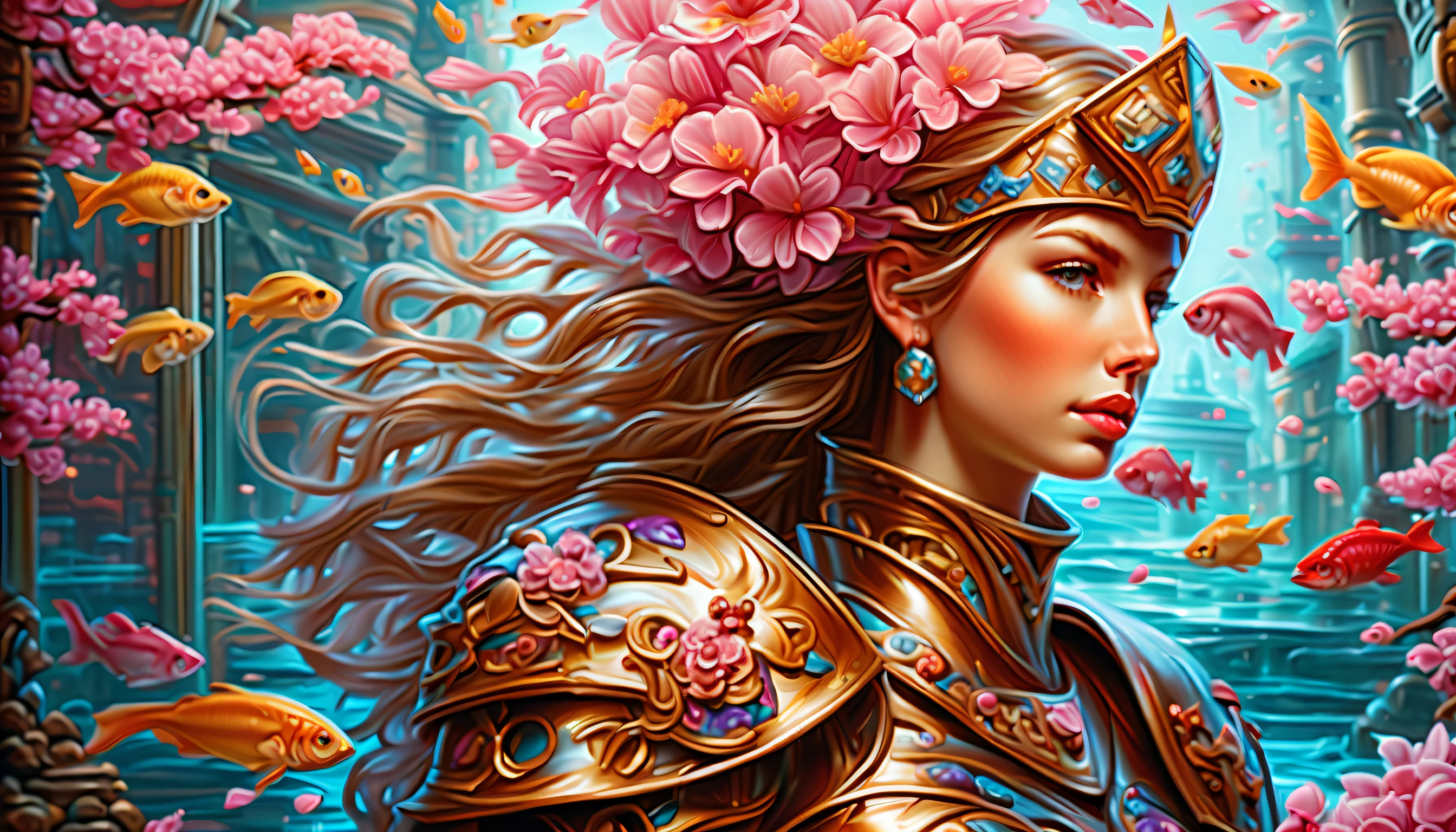 intricate underwater world fusion cherry blossoms street in a glass aquarium with neon lamp, in steampunk cityscape, gorgeous colored, rich colored, graphical illustration, super fine detailed, extremely detailed, ultra quality, high contrast, 16k, holographic rendering, hyper real, illumination lighting, multilayered,intricately detailed, mystical atmosphere, ball pen drawing, add digital coloring, photorealism, oil painting of a wielding a spear and shield female paladin on a unicorn stunning majestic art, stunning oil painting illustration featuring a female paladin, clad in intricately detailed armor, stunningly detailed and complex rendering, thick strokes and palette knife and beautiful decorations, add overall perfection, masterpiece of concept art, stunning master piece of official art, oil paint rendering captures every minute detail, prepare to be amazed by the incredible resolution and perfect balance, intricate details, highly quality, highest quality, beautiful quality, stunning intricate quality, (((radiosity rendered in stunning 32k resolution beauty:1.3))),