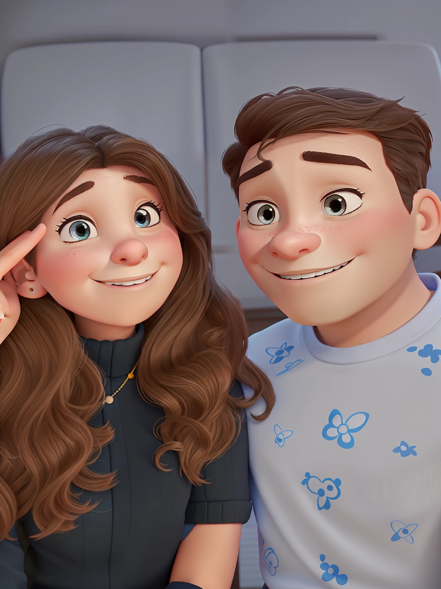 Disney-Pixar-style couple, high high quality, best qualityer