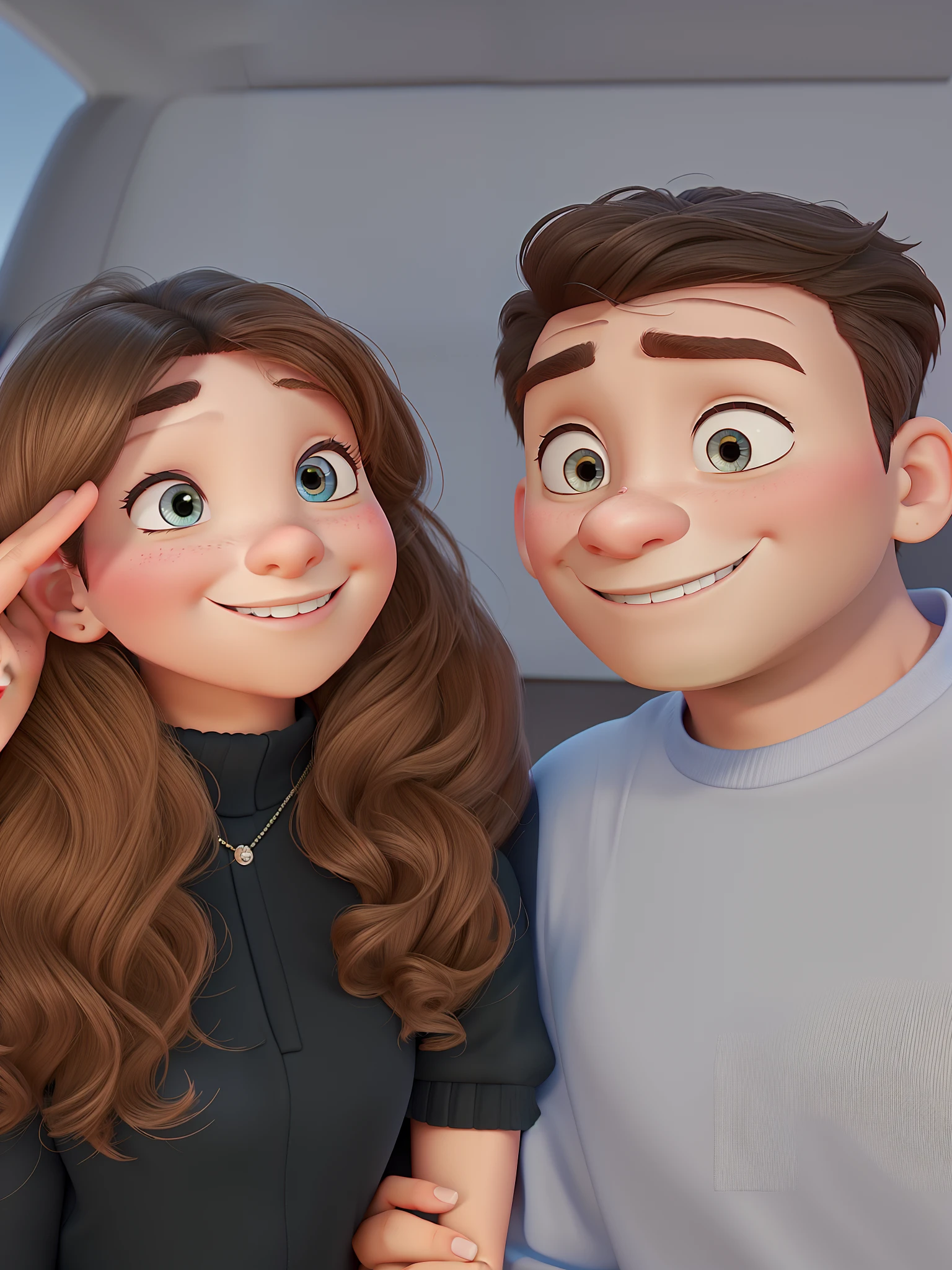 Disney-Pixar-style couple, high high quality, best qualityer