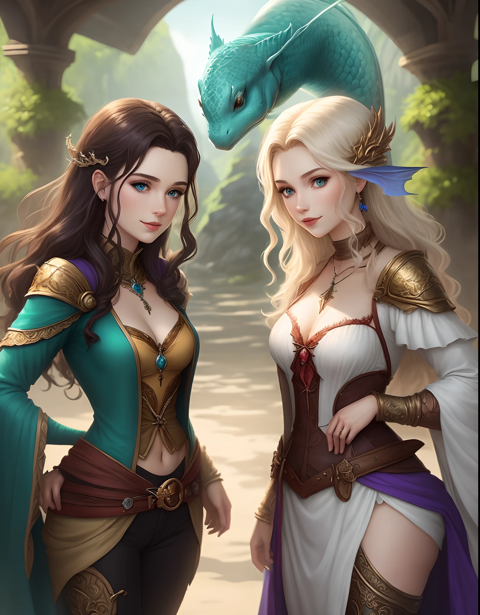 2 Pistolen im fantasy Style mit einer Drachen Kette und kleinen Magie Kristallen