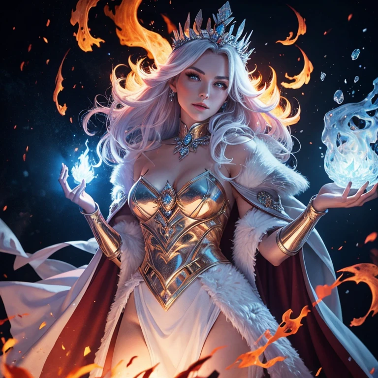 Fire queen using flames on  the frost queen