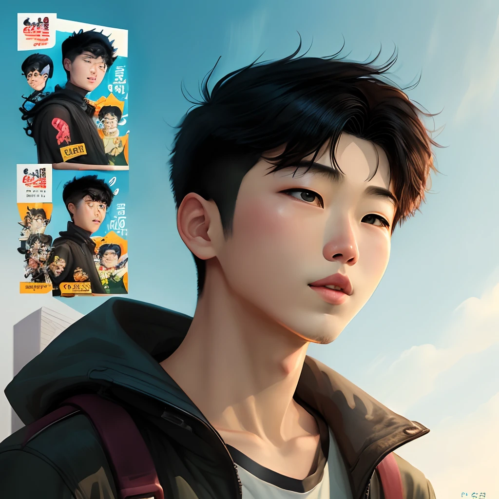 Young Korean boy comic art style