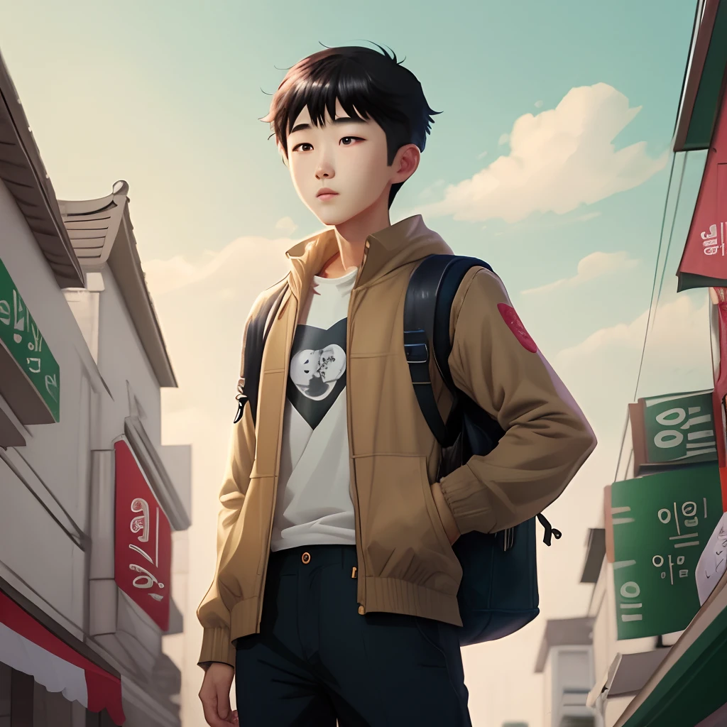 Korean boy comic art style