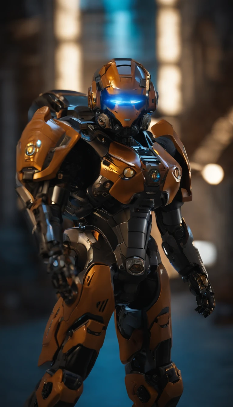 (best quality,4k,8k,highres,masterpiece:1.2),ultra-detailed,(realistic,photorealistic,photo-realistic:1.37)t;cyborgdoll,advanced technology,high-tech suit,head with intelligent display screen and bulletproof glass canopy,extremely detailed head,glowing eyes,mechanical facial features,meticulous wiring protection,right arm with a minigun attached below,advanced weapon system,ejectable bullet casings,firing muzzle flashes,heavily armored and highly detailed arm,glowing energy cores,back with a nuclear-powered jetpack,emitting vibrant flames,hovering effect,mechanical wings,hover stabilizers,highly detailed engine,super-realistic art style,vivid and vibrant colors,enhanced metal texture,strong shadow and highlights,studio lighting,neon lighting,sci-fi landscape,gritty and dark atmosphere,industrial setting,bokeh effect.