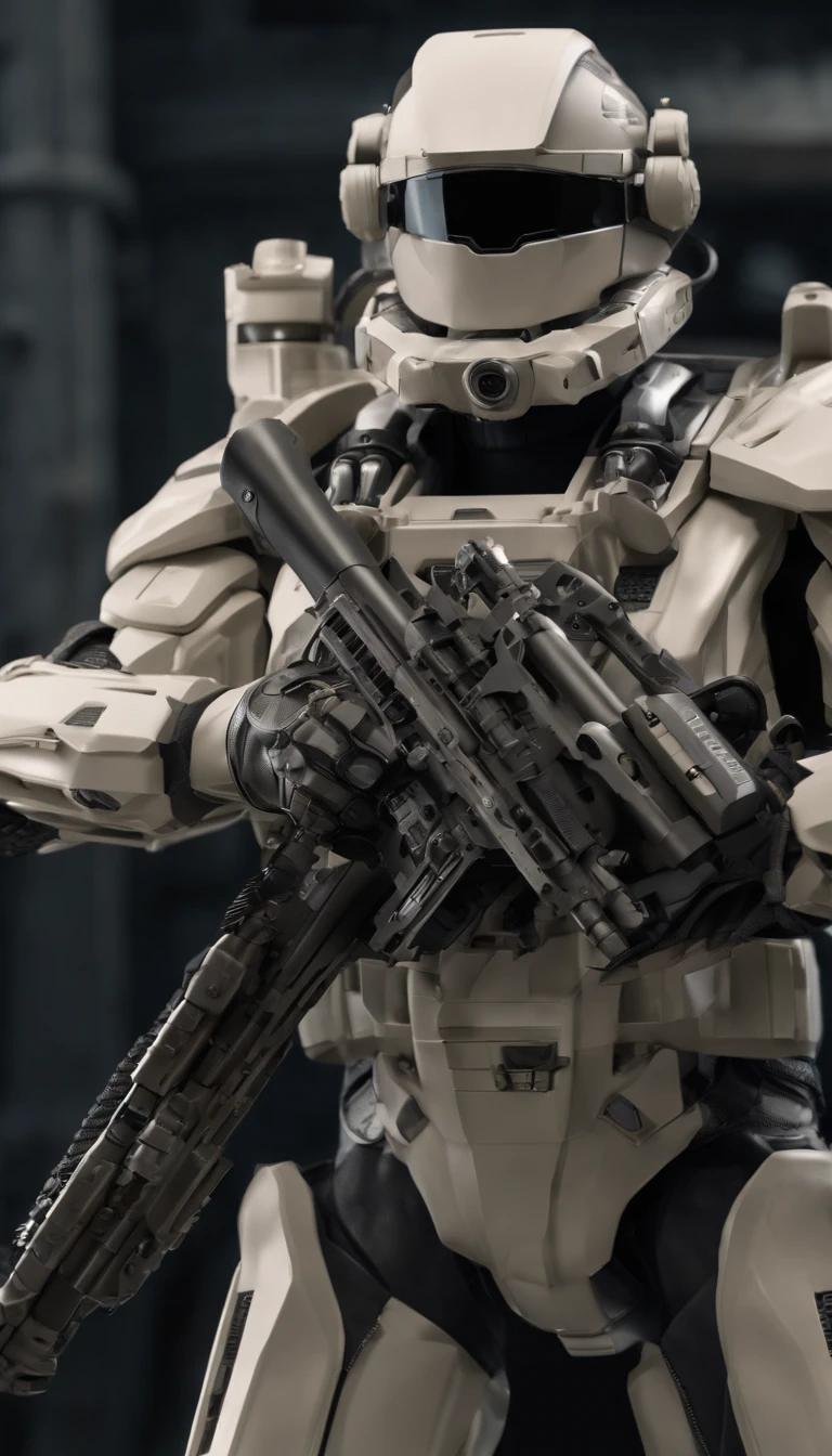 (best quality,4k,8k,highres,masterpiece:1.2),ultra-detailed,(realistic,photorealistic,photo-realistic:1.37),futuristic military technology,2-meter-tall humanoid power exoskeleton,(mechanical,armored,metallic,shiny,reflective,industrial),(advanced,innovative,high-tech) weaponry,(sophisticated,complex),(hyper-detailed,elaborate),barrel of the Gatling machine gun with rotating barrels,missile launcher mounted on the left shoulder,plasma cannon mounted on the right shoulder,(sleek,sleekly-designed) armor plates with glowing elements,highly detailed hydraulic joints and pistons,LED lights accentuating the mechanical parts,internal cockpit with a heads-up display,(advanced targeting system,advanced radar system),impressive power source emitting a vibrant glow,powerful jet thrusters enabling vertical takeoff and agile movements,aerial stability system for enhanced maneuverability,military camouflage patterns blending seamlessly with the surroundings,imposing stature,strong and sturdy construction,impressive (battle-hardened,combat-tested) aesthetics,intimidating presence,evocative futuristic military sounds,explosions around the artillery shells,emphasize the (scorching,blinding,blazing) beams of the plasma cannon,shadows cast by the exoskeleton creating a sense of (suspense,drama),dramatic lighting effects illuminating the exoskeleton in (moody,contrasting) hues to enhance the sense of (dynamism,suspense,mystery),unprecedented level of realism that makes viewers question its (authenticity,genuineness)