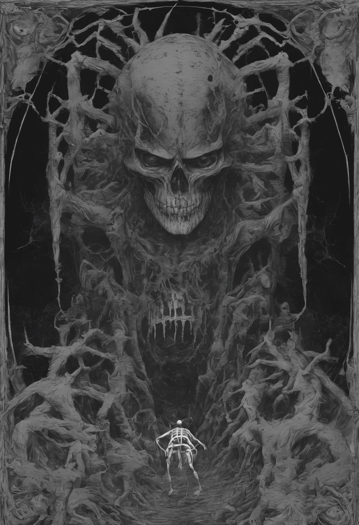terror in the mind of god, DEATHMETAL_BW, high resolution, masterpiece <lora:DEATH_METAL_black_and_white_drawing:0.75>