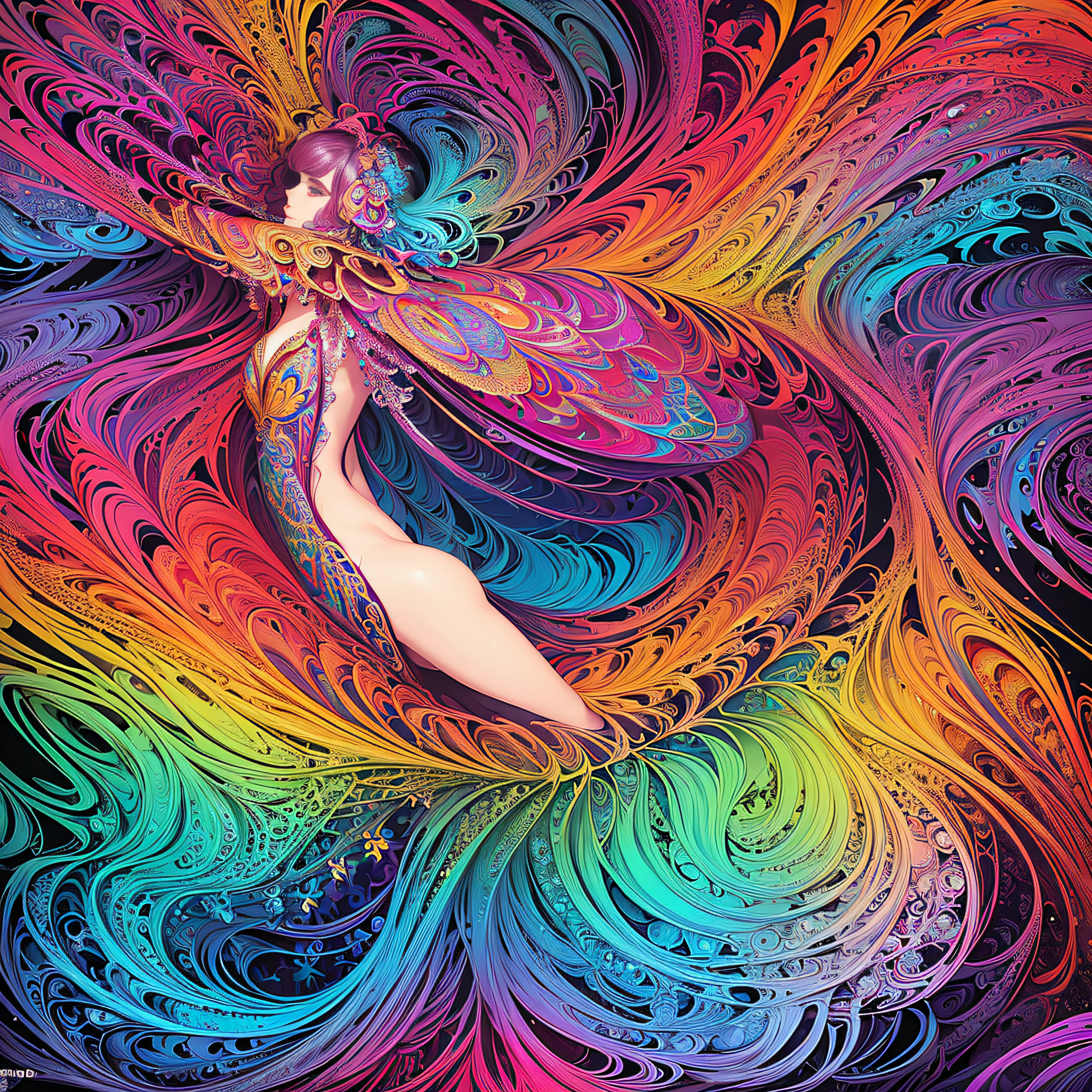 (masterpiece, top quality, best quality, official art, beautiful and aesthetic:1.2), (1girl:1.3), extremely detailed,(fractal art:1.2),colorful,highest detailed,(zentangle:1.2), (dynamic pose), (abstract background:1.5), (treditional dress:1.2), (shiny skin), (many colors:1.4), upper body