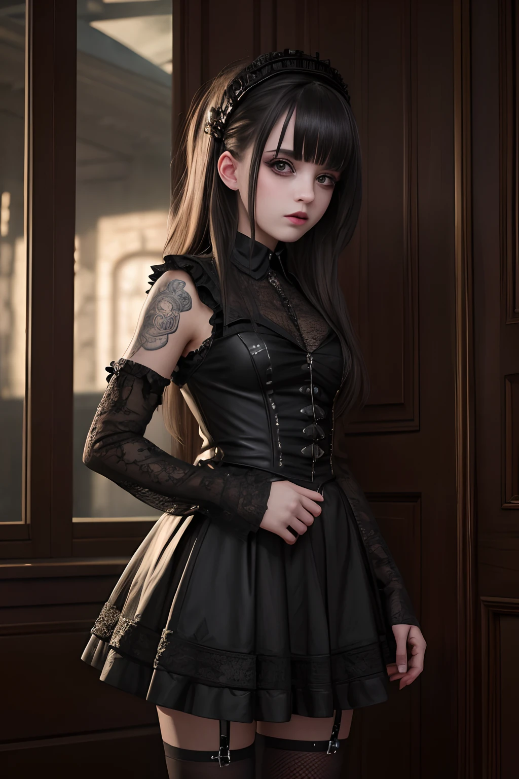 superb rendering, 8k, Masterpiece, Ultra Quality, Beauty: 1.2, Professional Illustration: 1.1, Ultra Detail: 1.3, Ultra Lighting, Highly Detailed, (dark light details) 1girl, 
 Goth_punk