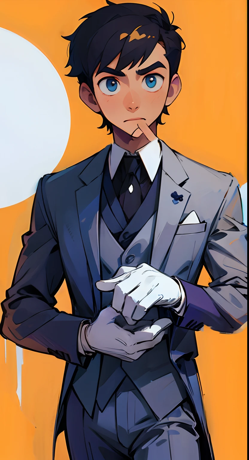 Strict men's wedding suit, empty-handed