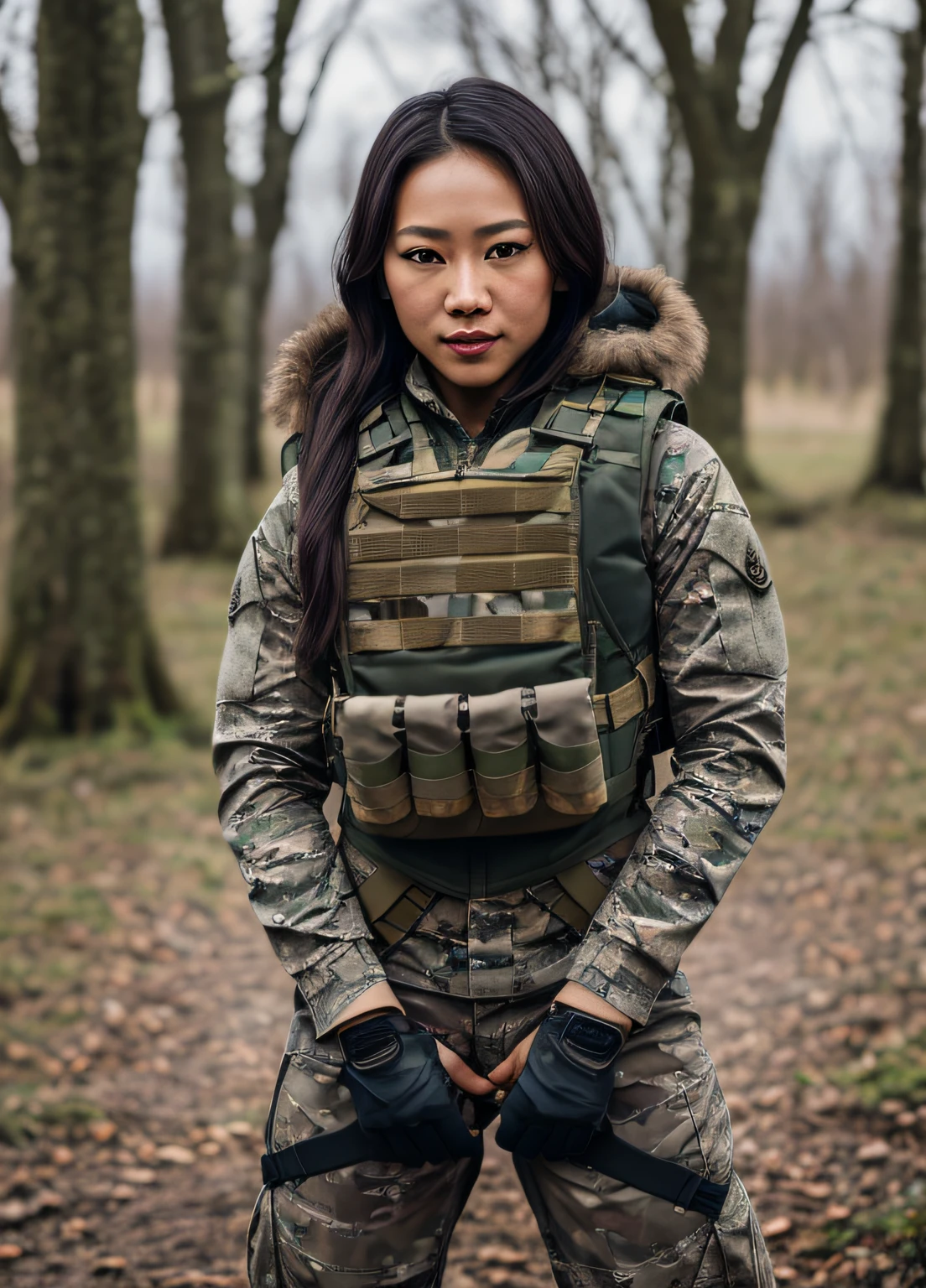(photorealistic), beautiful lighting, best quality, realistic, full body portrait, real picture, intricate details, depth of field, 2 girls lesbian kissing and feeling breasts and ass and crotch, Filipino woman, 24-years-old, in a cold snowstorm, a wings, A very muscular solider girl with haircut, wearing winter camo military fatigues, camo plate carrier rig, combat gloves, (magazin pouches), (kneepads), highly-detailed, perfect face, hazel eyes, lips, wide hips, small waist, tall, make up, tacticool, Fujifilm XT3, outdoors, bright day, Beautiful lighting, RAW photo, 8k uhd, film grain, ((bokeh))