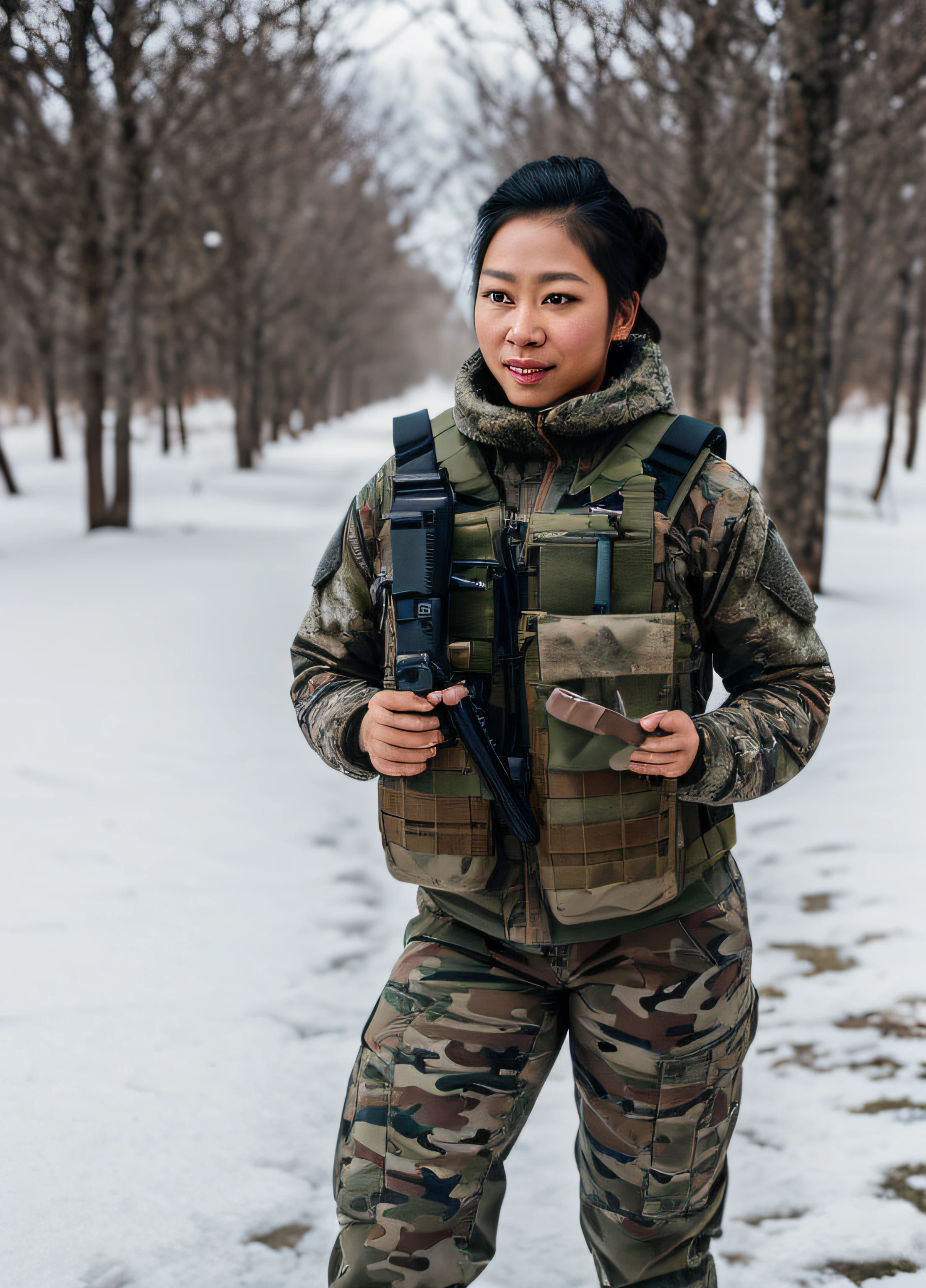 (photorealistic), beautiful lighting, best quality, realistic, full body portrait, real picture, intricate details, depth of field, 2 girls lesbian kissing and feeling breasts and ass and crotch, Filipino woman, 24-years-old, in a cold snowstorm, a wings, A very muscular solider girl with haircut, wearing winter camo military fatigues, peeing in fatigues trousers, camo plate carrier rig, combat gloves, (magazin pouches), (kneepads), highly-detailed, perfect face, hazel eyes, lips, wide hips, small waist, tall, make up, tacticool, Fujifilm XT3, outdoors, bright day, Beautiful lighting, RAW photo, 8k uhd, film grain, ((bokeh))