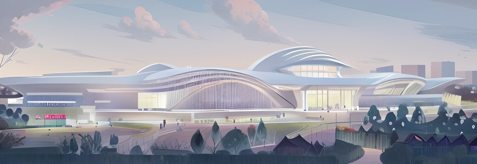 Langfang Grand Theatre, China，Detached building，Simple style illustration，KIDS ILLUSTRATION，Line drawings，Simple and smooth lines，k hd，hyper HD，Pubic area is clear，Artistically，Architectural illustration，simplebackground